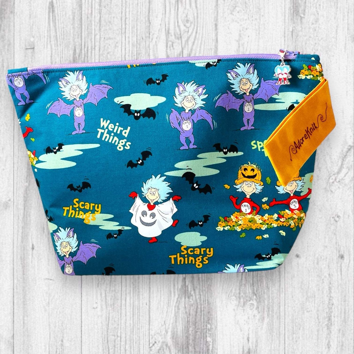 Dr. Seuss Things Project BagAdoreKnitDr. Seuss Things Project Bag! Part of our 2024 Dr. Seuss inspired collection, this is the first of two project bag designs available. Check out the other bag and alSeuss Things Project Bag