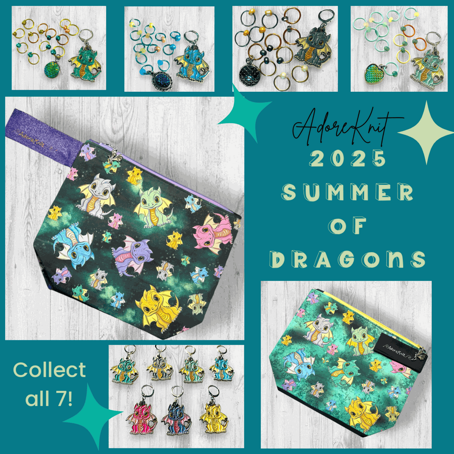 Dragons are the Most Horrible Animal Progress and Stitch Markers