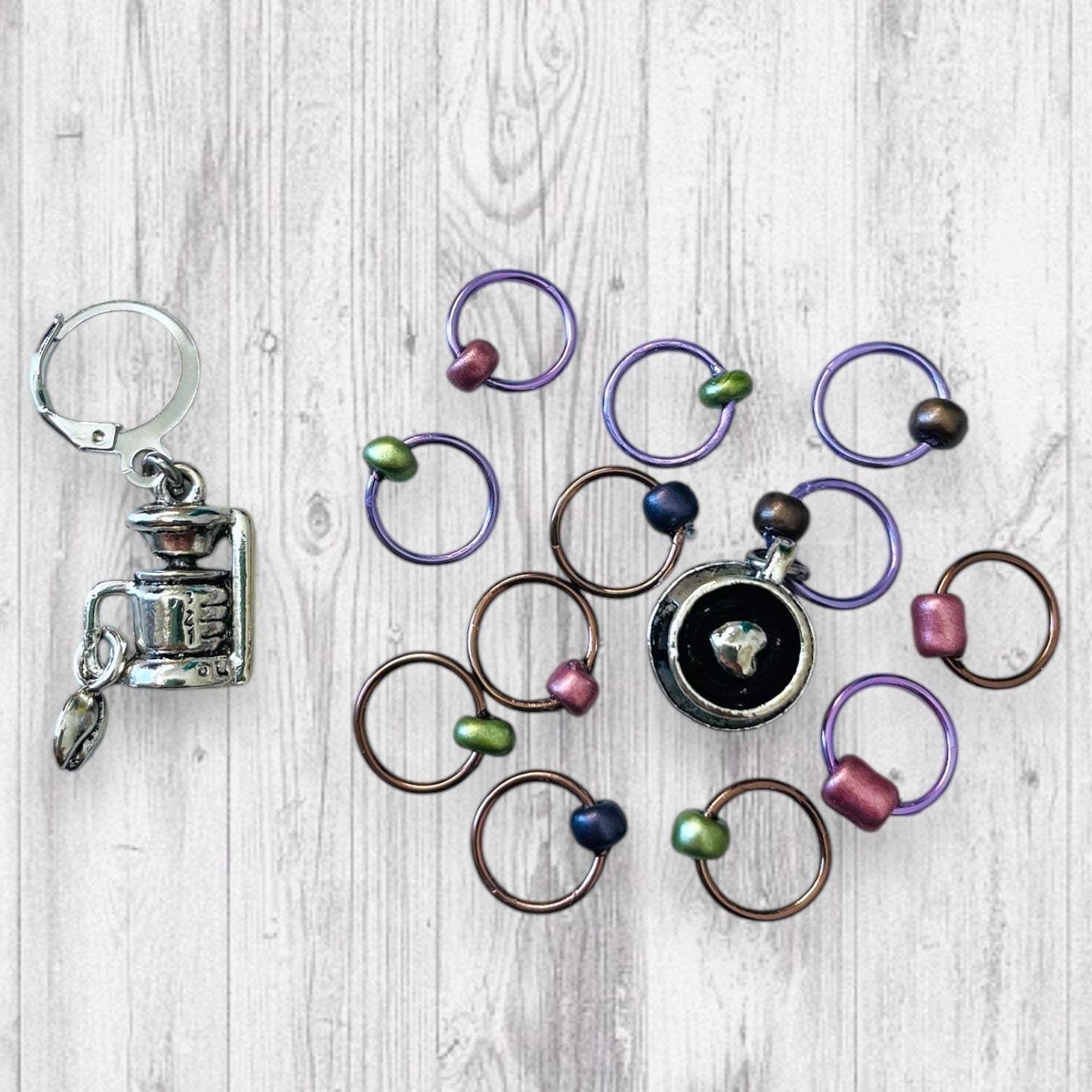 Perky Potion Bean Machine Progress and Stitch Markers