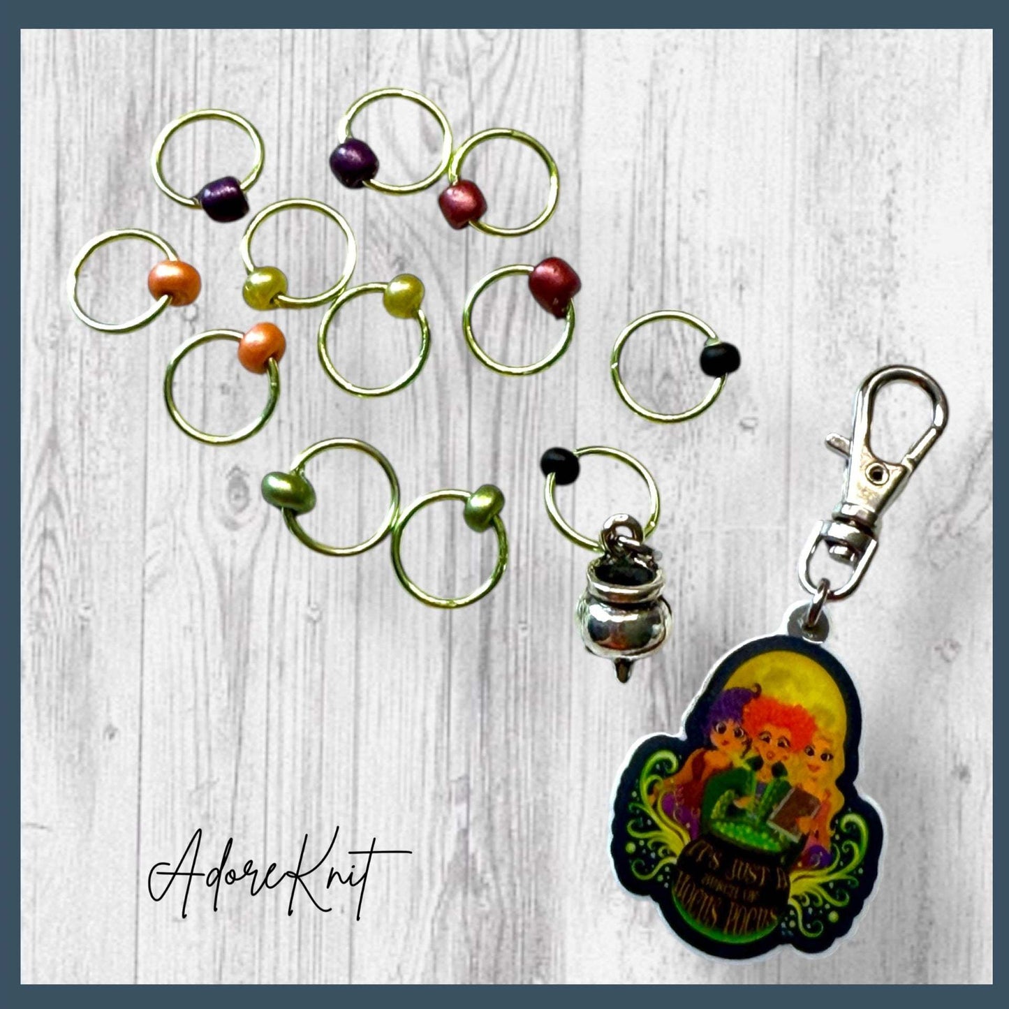 Sisters of Salem Progress and Stitch Markers