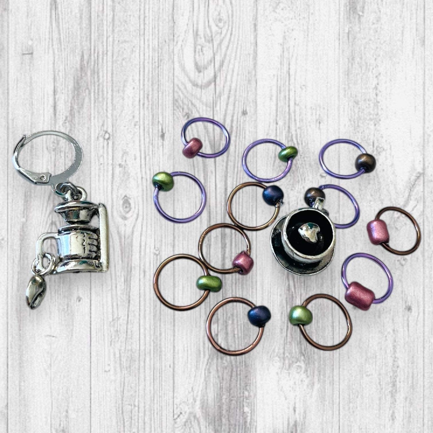 Perky Potion Bean Machine Progress and Stitch Markers