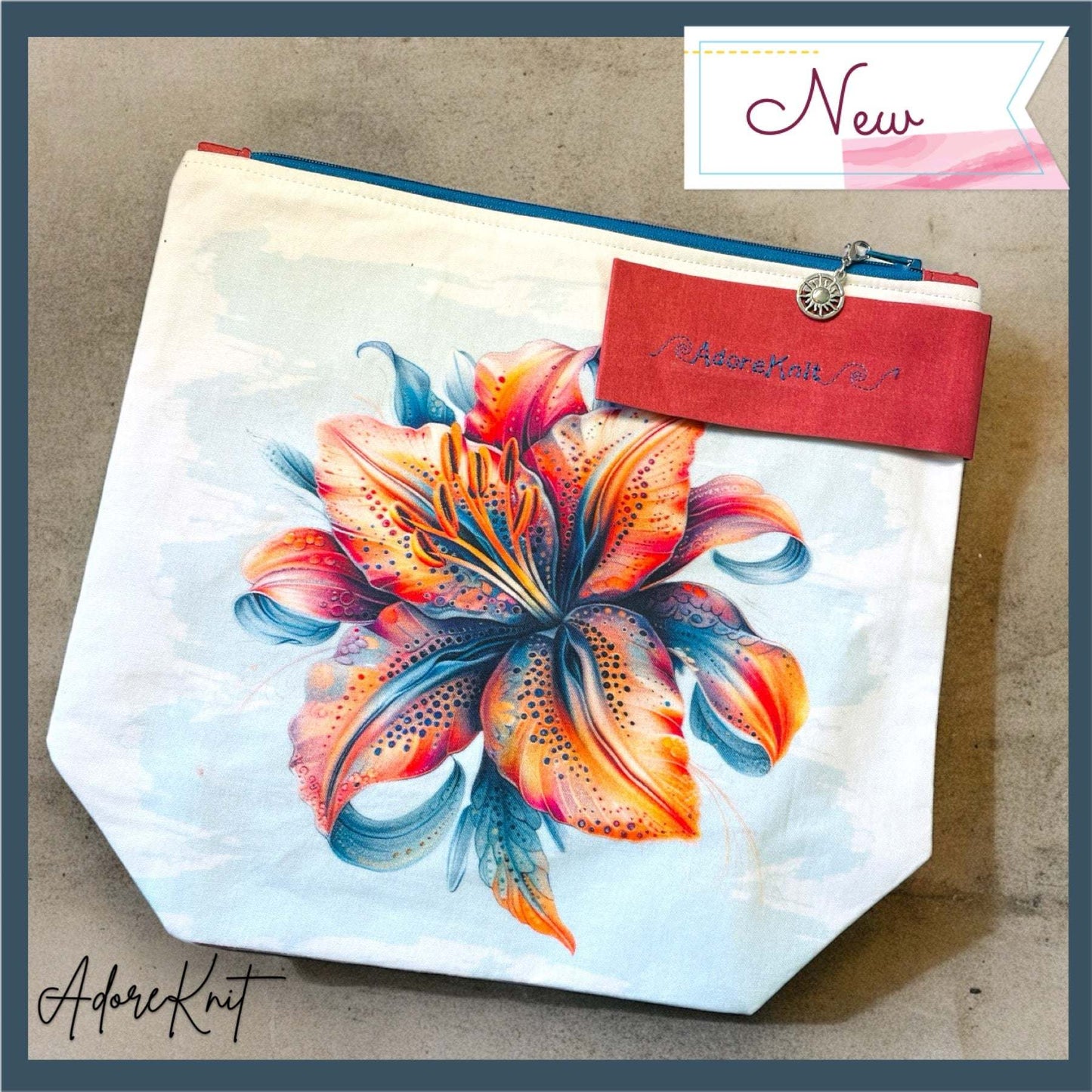 Stargazer Lily Project Bag - AdoreKnit