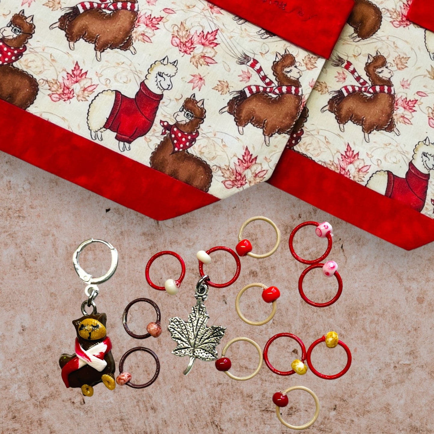 Alpacas in Scarves or Sweaters Progress and Stitch Markers - AdoreKnit