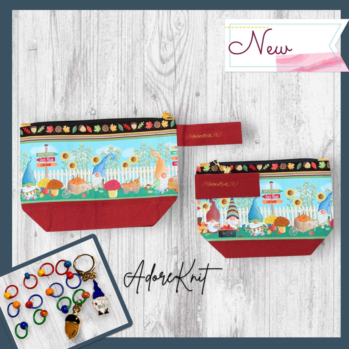 Gnomegrown Harvest Progress and Stitch Marker Set