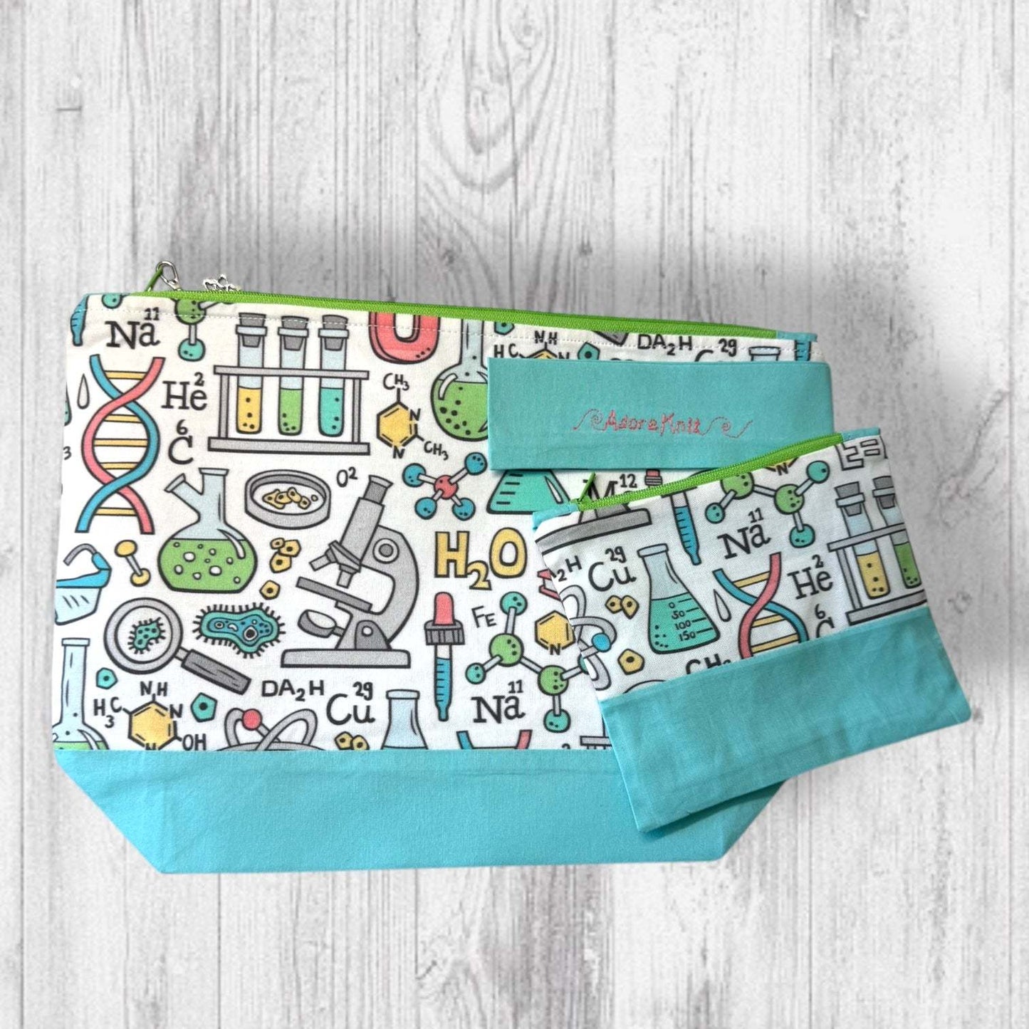 Microscopes Always Win Arguments Project Bag green zipper