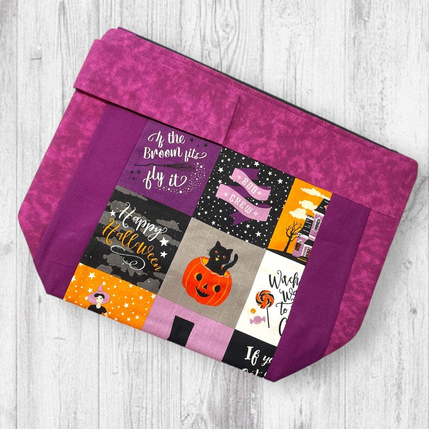 Fab-BOO-Lous Happy Halloween Purple Project Bag