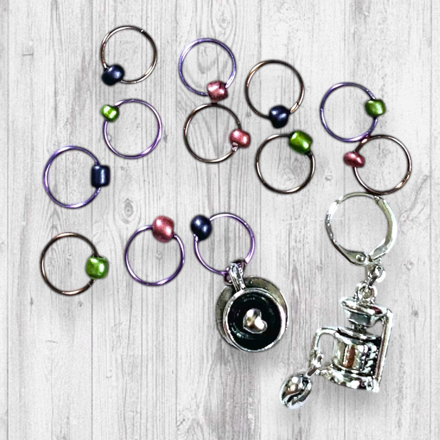 Perky Potion Bean Machine Progress and Stitch Markers