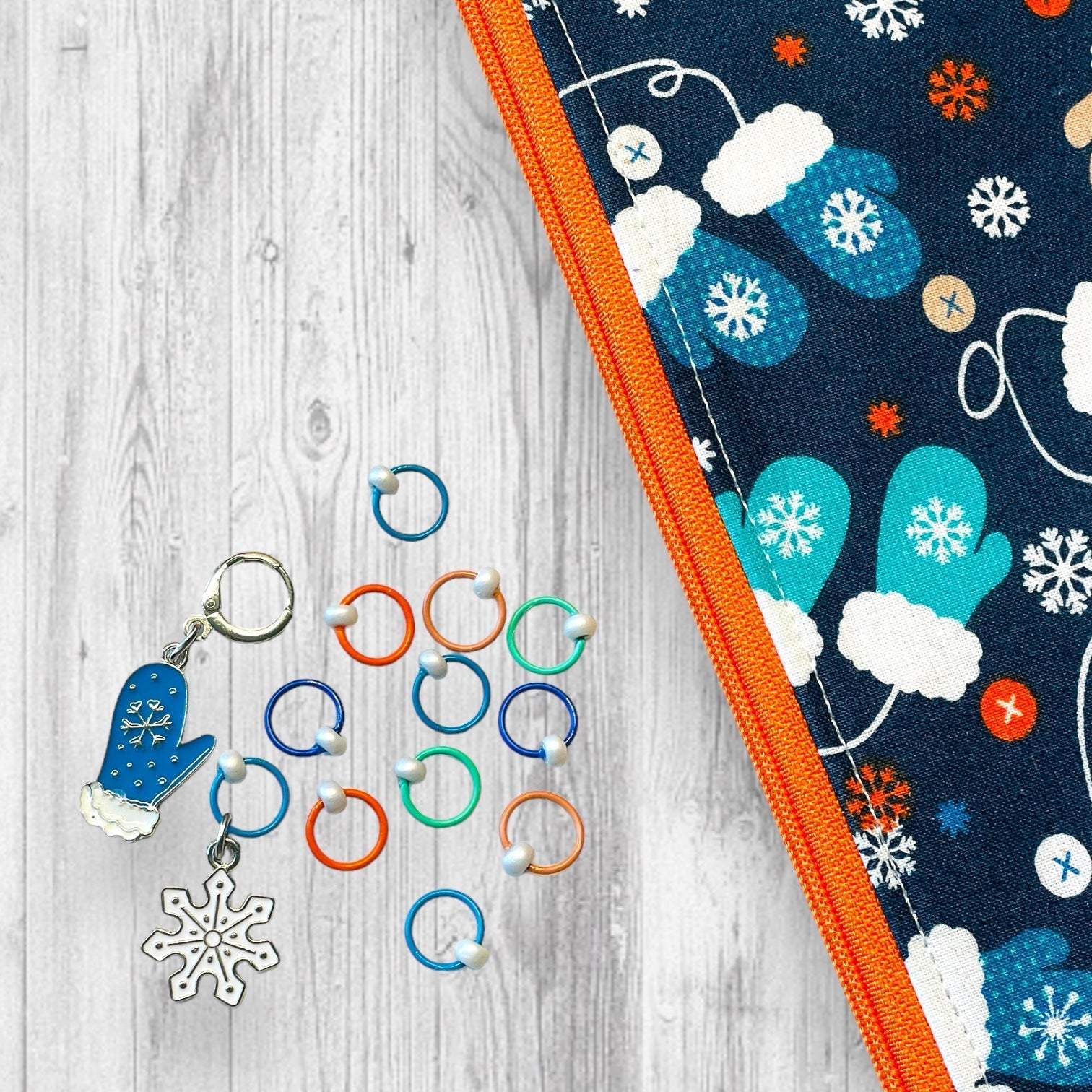 Time for some Mitten Knittin' (White) Progress and Stitch MarkersAdoreKnitTime for some Mitten Knittin' Progress and Stitch Markers are here to help with your accessory knitting!  These stitch markers are great for a knitter or crocheter. Mitten Knittin' (White) Progress