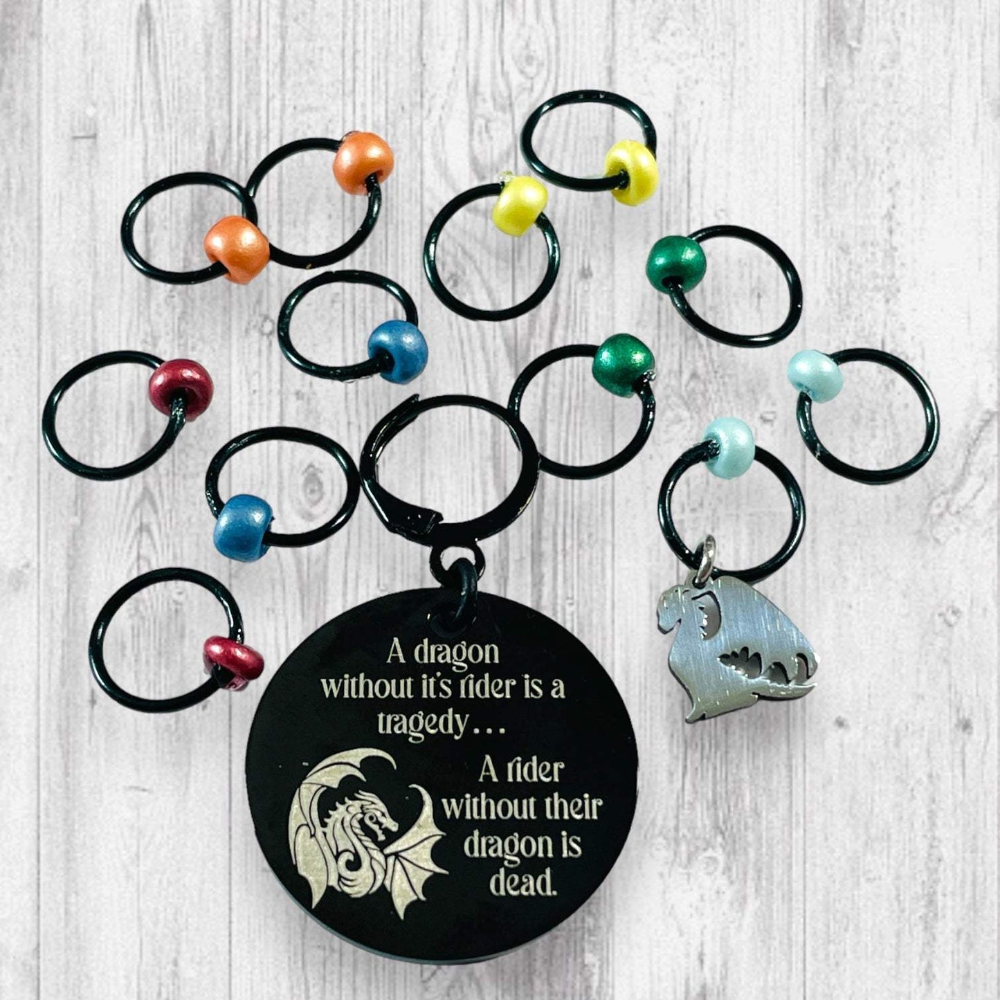 A Rider Without Their Dragon is Dead Progress and Stitch Markers