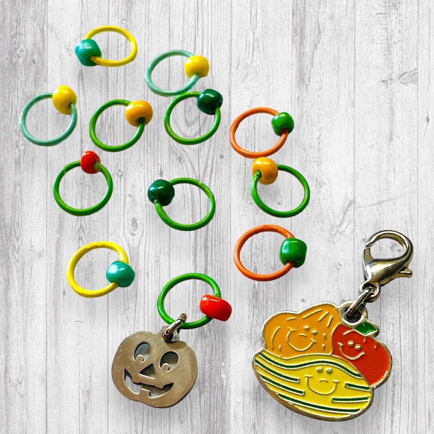 Decorative Gourd Season Progress and Stitch Markers - AdoreKnit