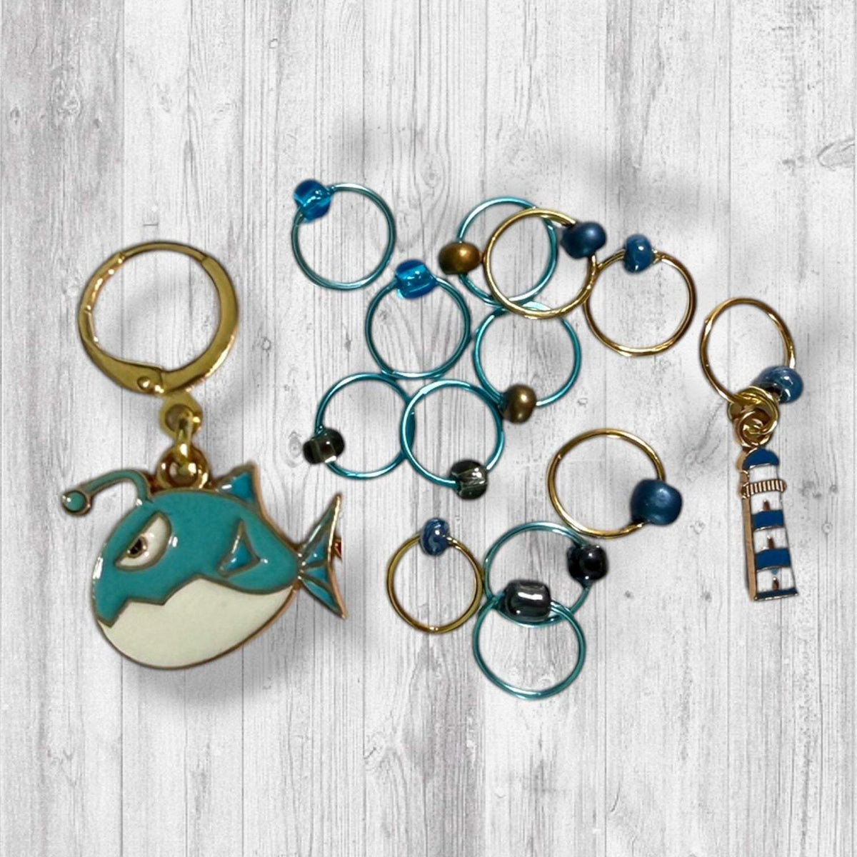 Sea Breeze Progress & Stitch Markers | Coastal Cast Ons Knitting Markers