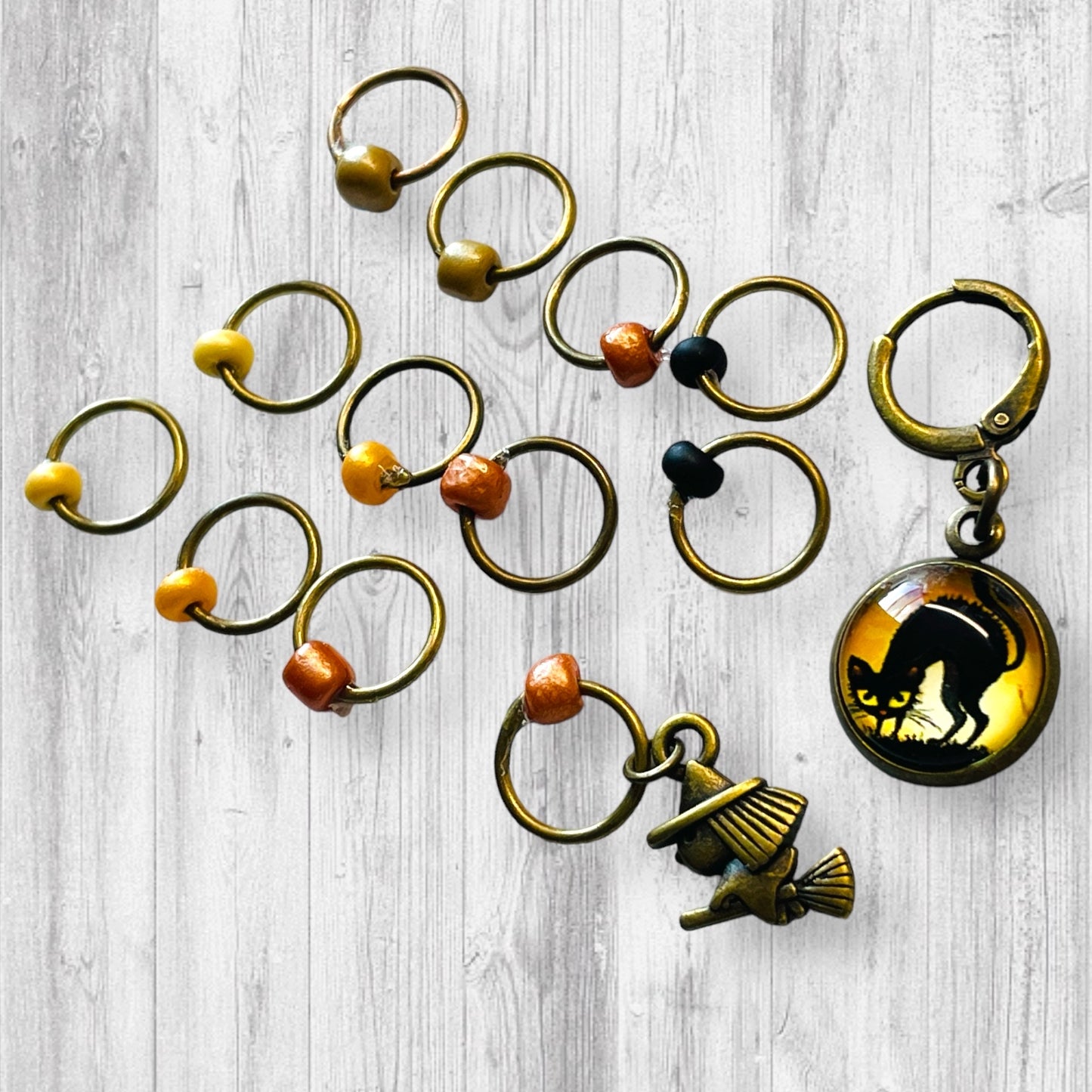 Littlest Witch and Cat Progress and Stitch Markers - AdoreKnit