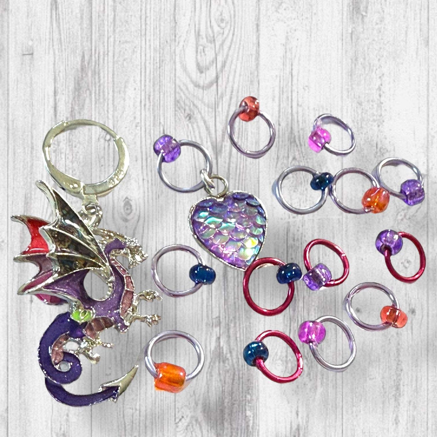 You Don't Have To Believe In Dragons Progress and Stitch Markers
