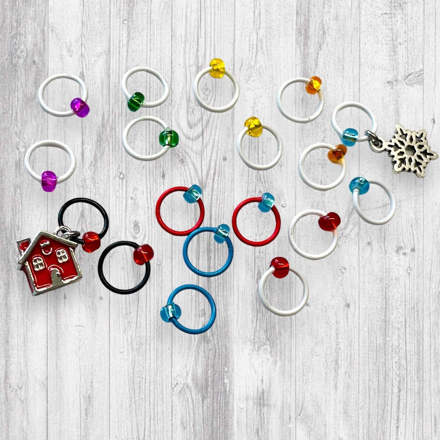 Home for the Holidays Progress and Stitch Markers - AdoreKnit