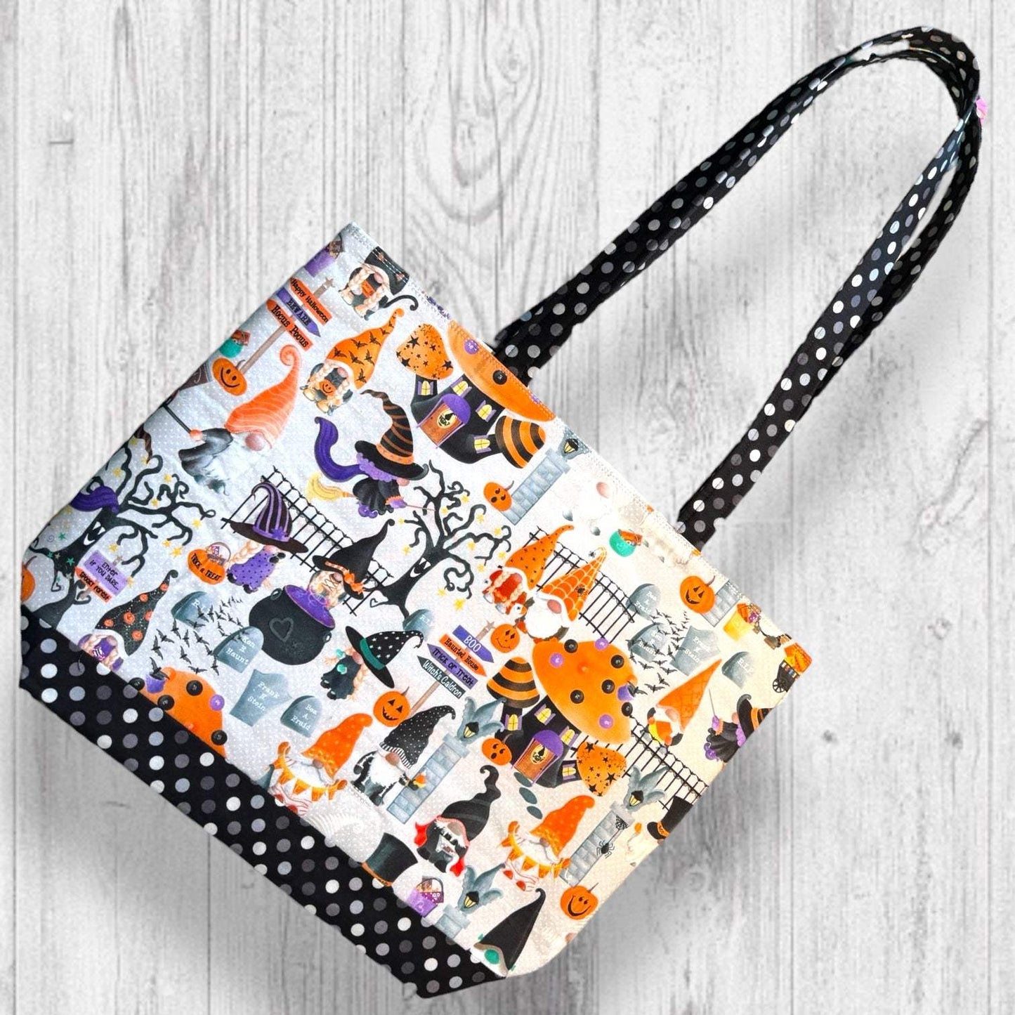 Pumpkin Paths & Pointy Caps Project Bag dots