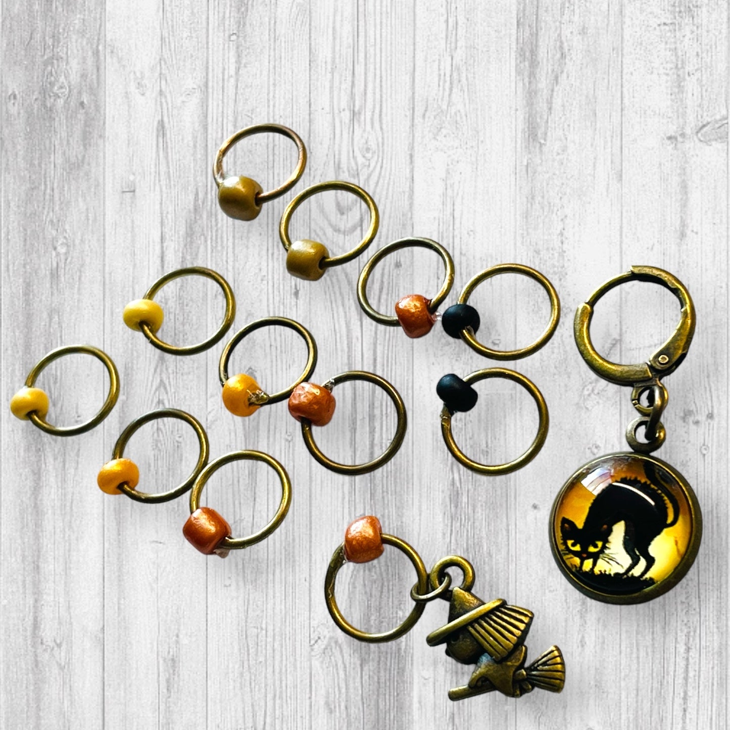 Littlest Witch and Cat Progress and Stitch Markers - AdoreKnit