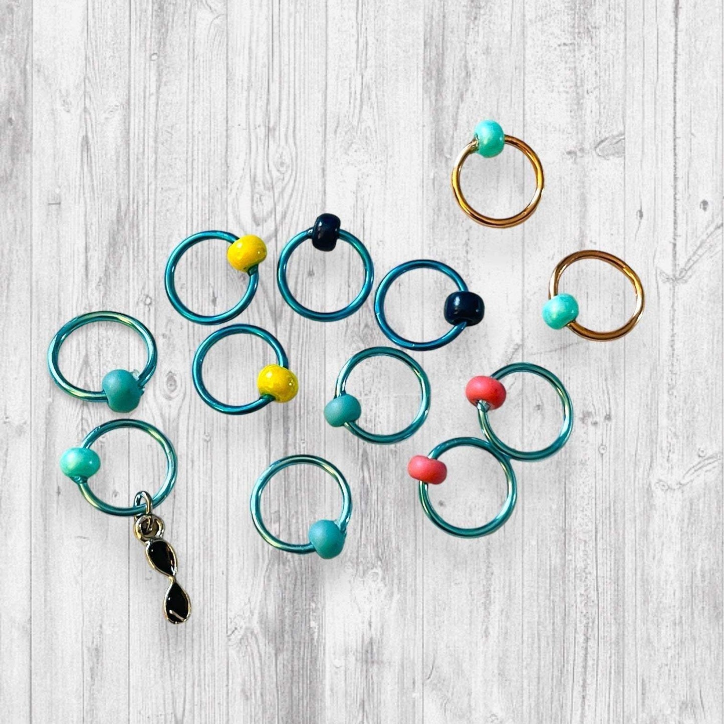 Cocktail Hour with Friends Progress & Stitch Markers medium