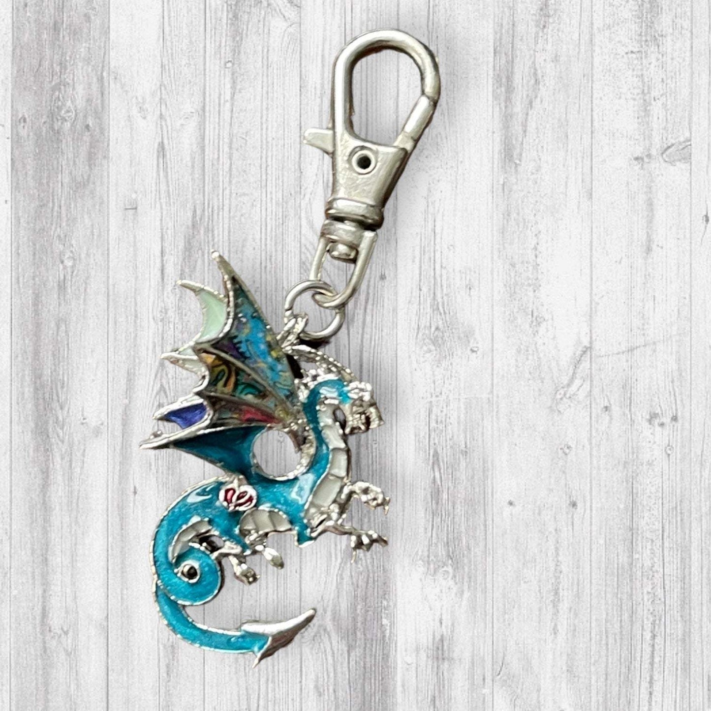 Dragons Exist Progress and Stitch Markers blue