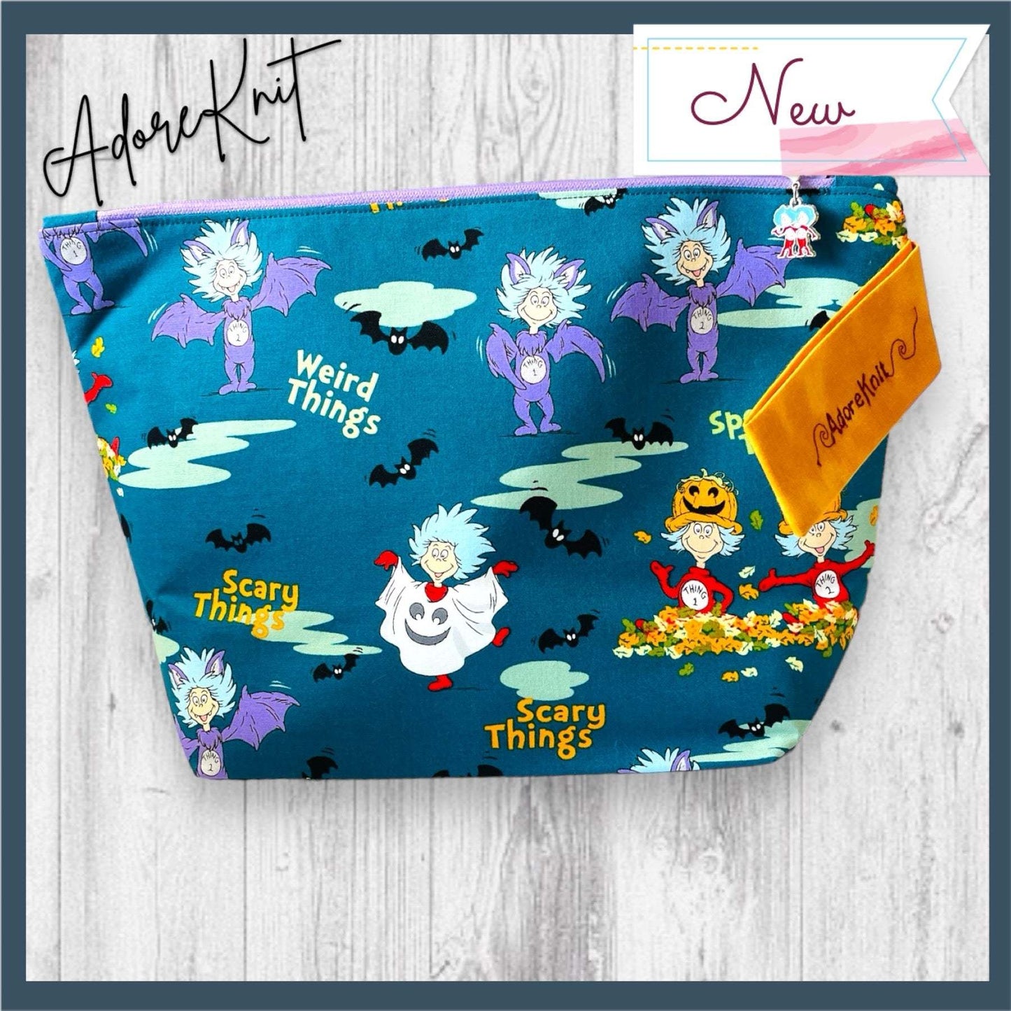 Dr. Seuss Things Project BagAdoreKnitDr. Seuss Things Project Bag! Part of our 2024 Dr. Seuss inspired collection, this is the first of two project bag designs available. Check out the other bag and alSeuss Things Project Bag