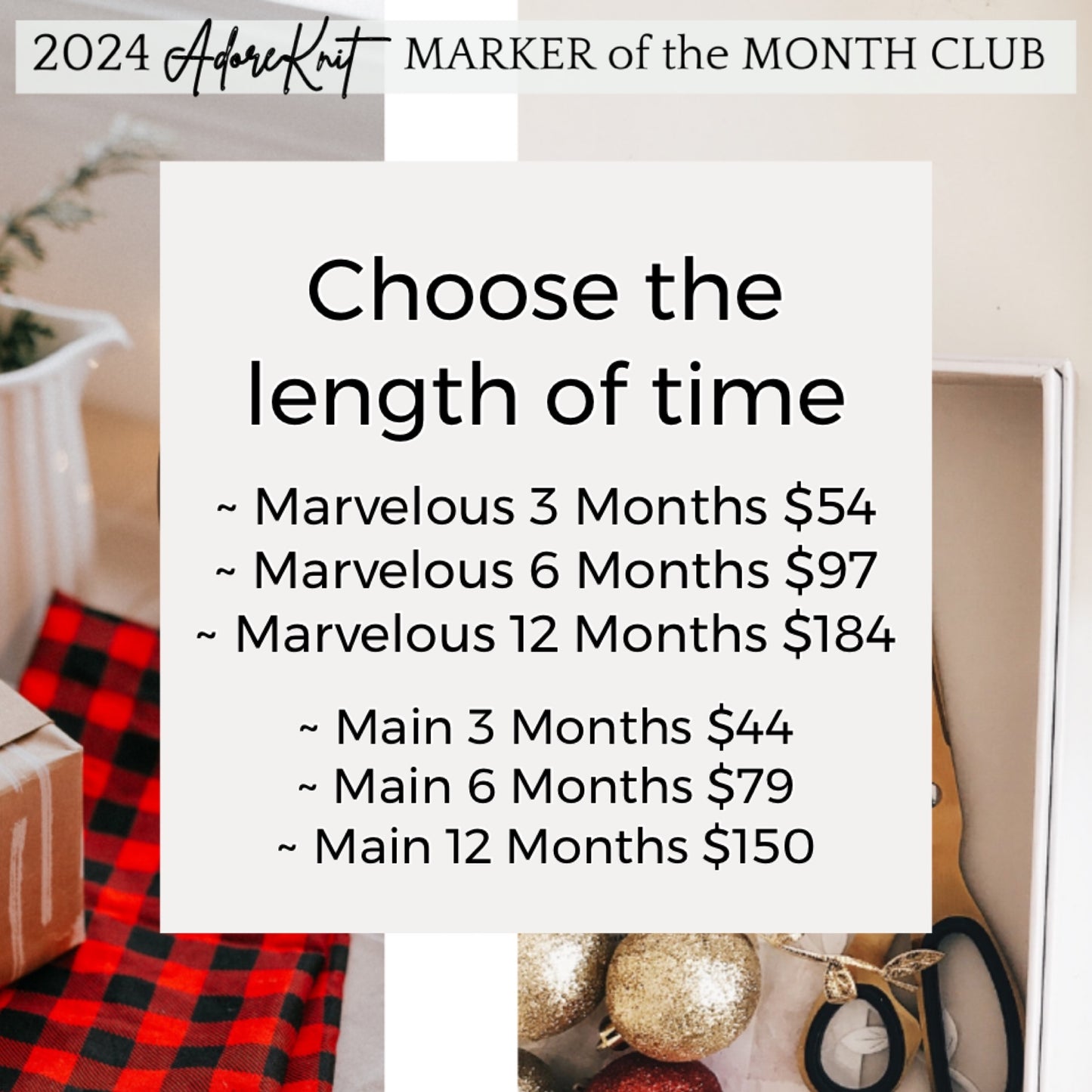 2024 Marker of the Month Club, a monthly surprise set of progress and stitch markers - AdoreKnit