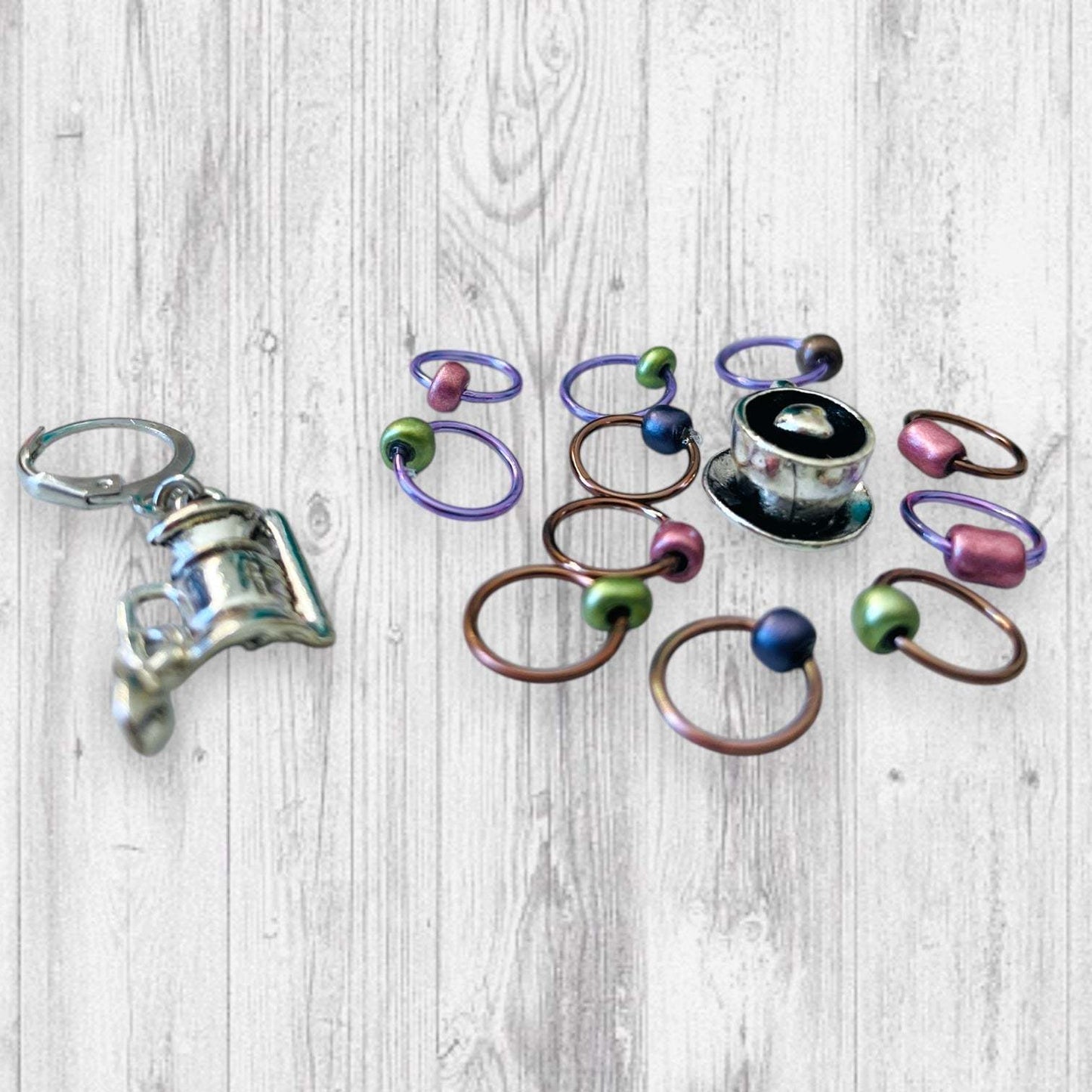 Perky Potion Bean Machine Progress and Stitch Markers