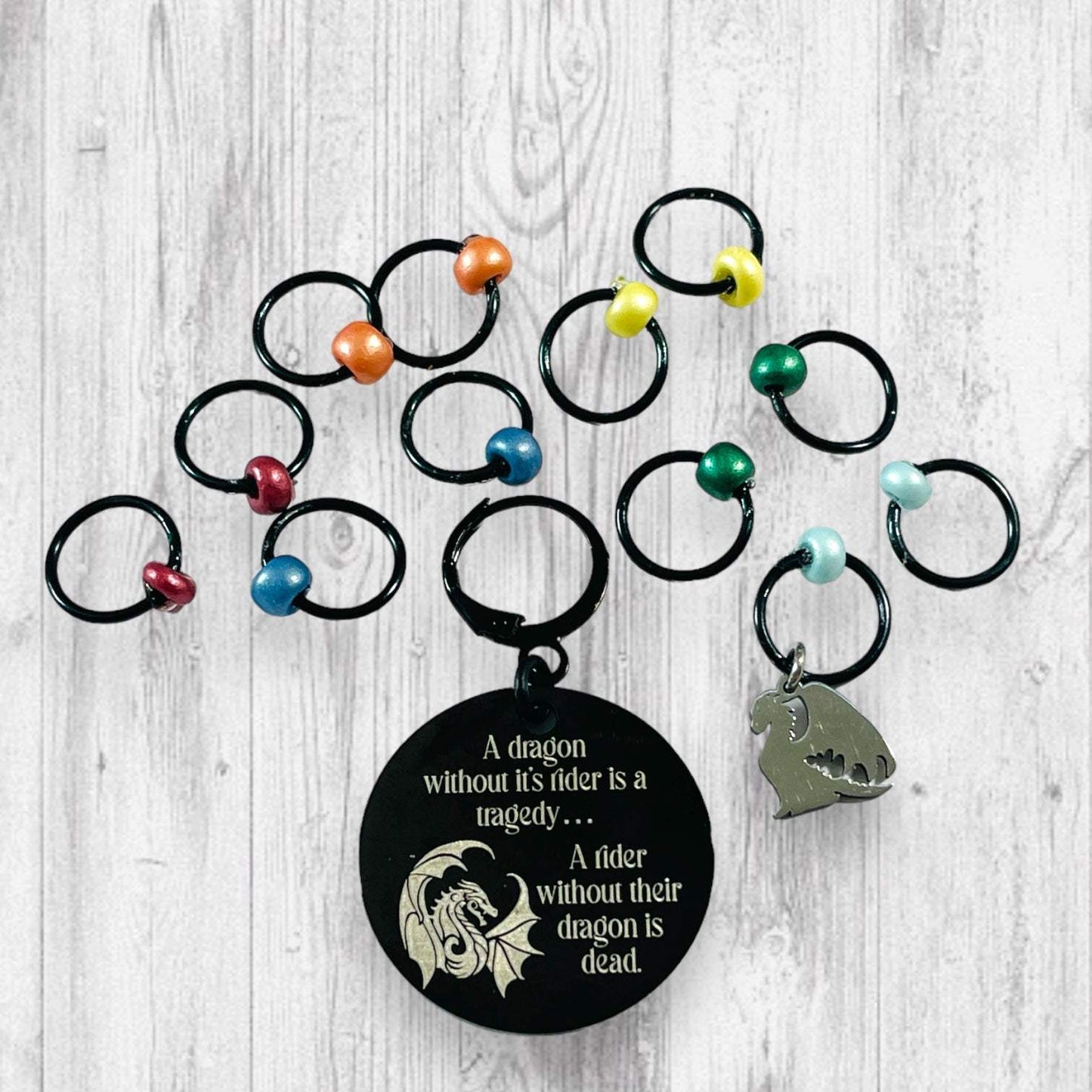 A Rider Without Their Dragon is Dead Progress and Stitch Markers