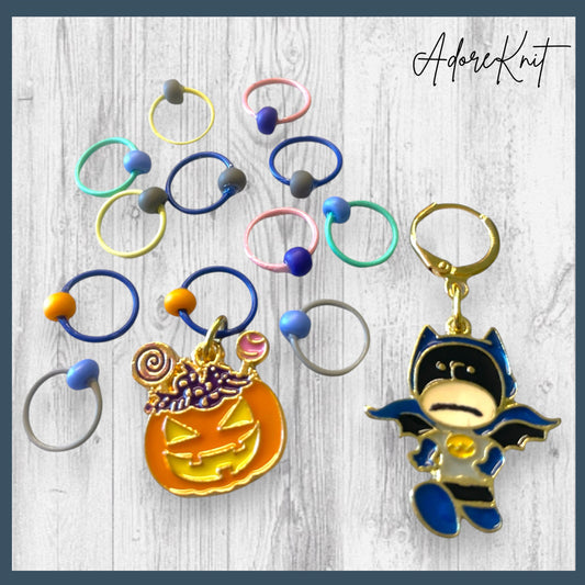 Good Grief, It’s Halloween! Progress and Stitch Markers