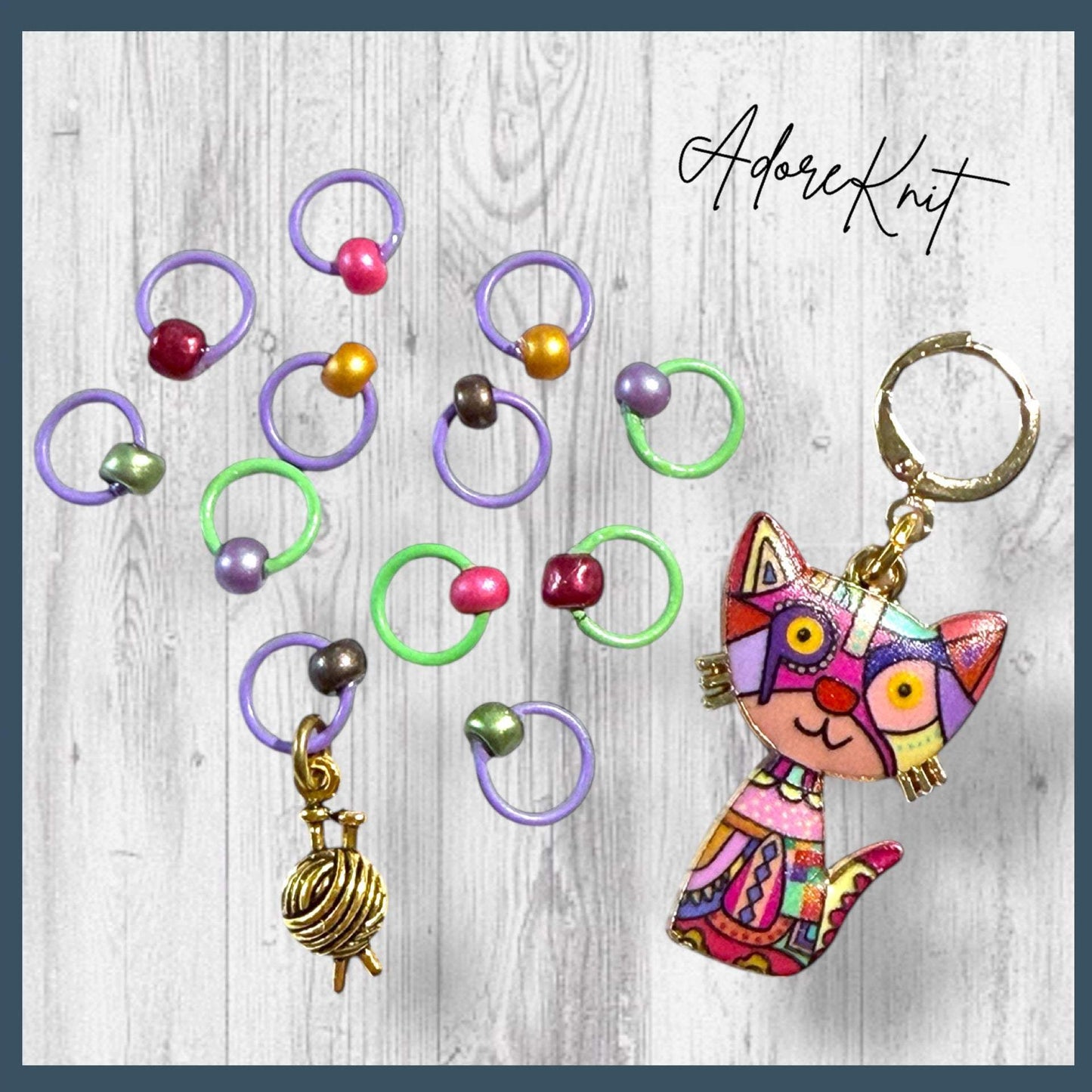 Cat Yarnival in the Yard Progress and Stitch Markers