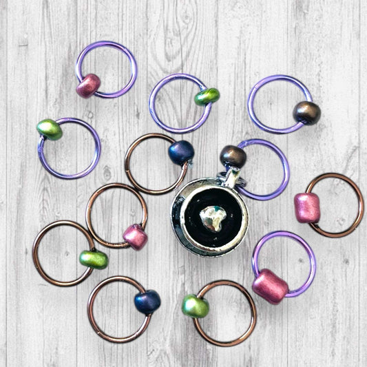 Perky Potion Bean Machine Progress and Stitch Markers