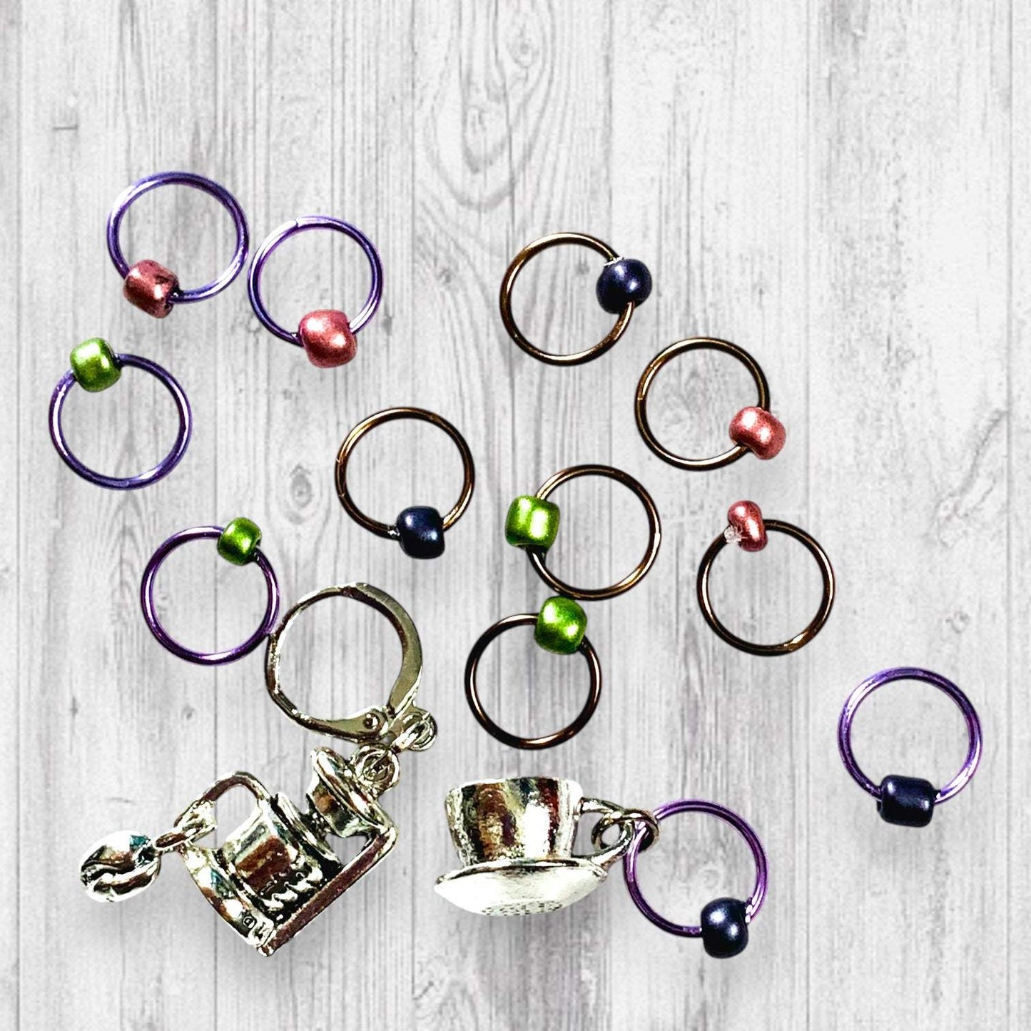 Perky Potion Bean Machine Progress and Stitch Markers
