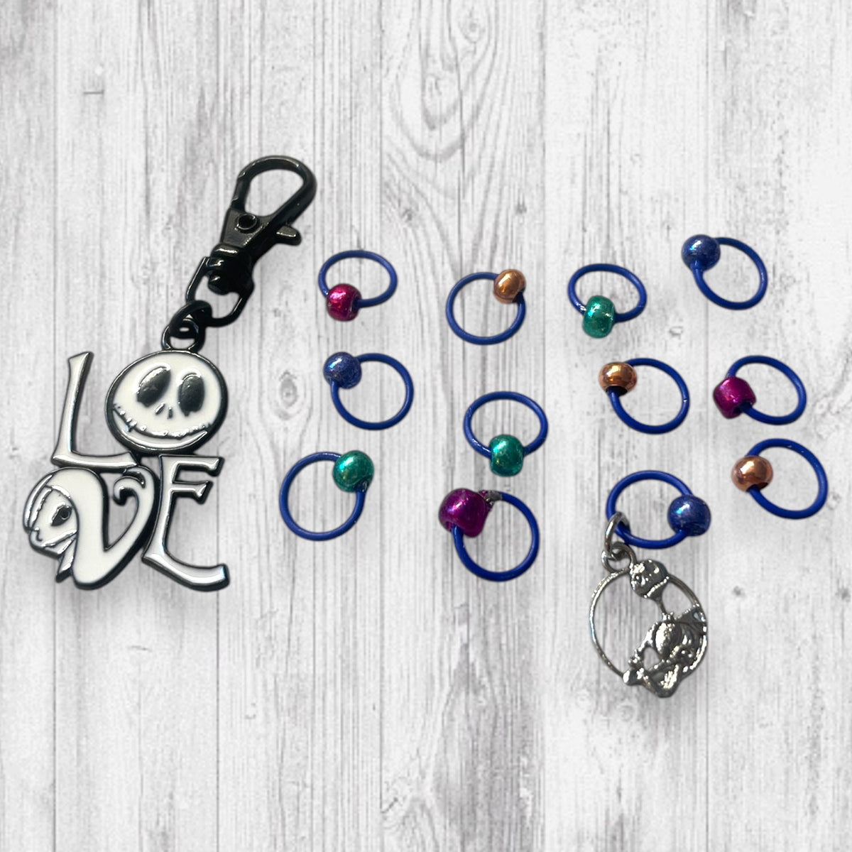 Love Never Dies Progress and Stitch Markers Nightmare Before Christmas