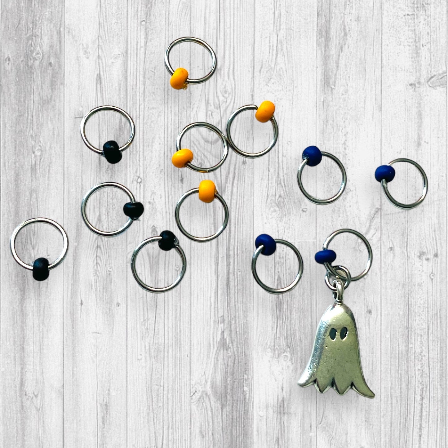 Ghostly Haunted House Progress and Stitch Markers - AdoreKnit