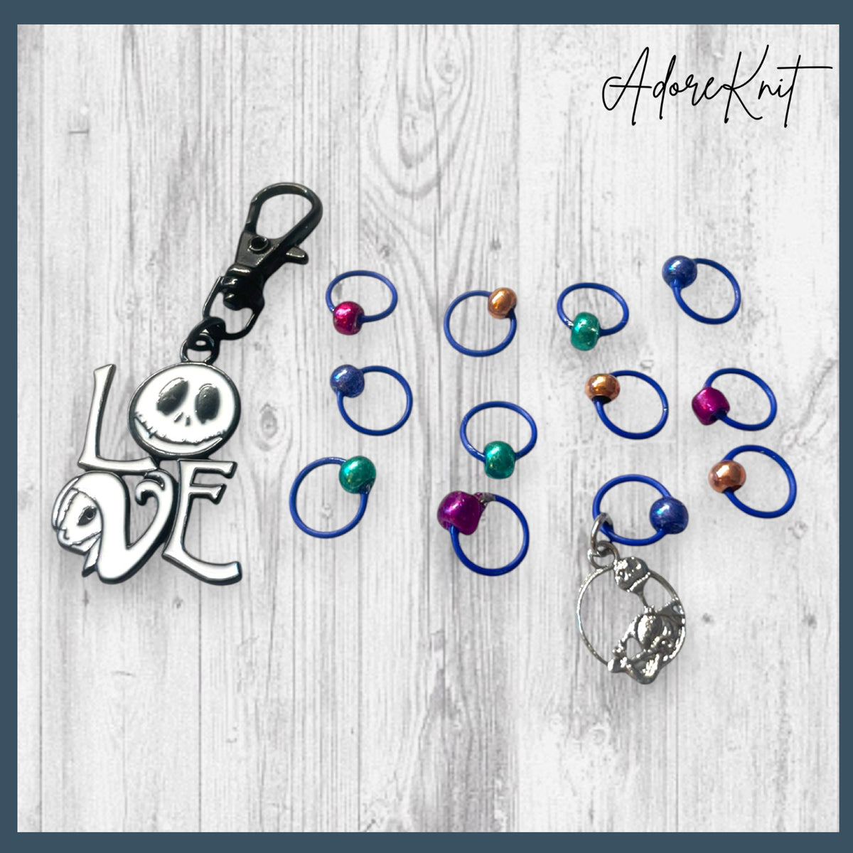 Love Never Dies Progress and Stitch Markers Nightmare Before Christmas