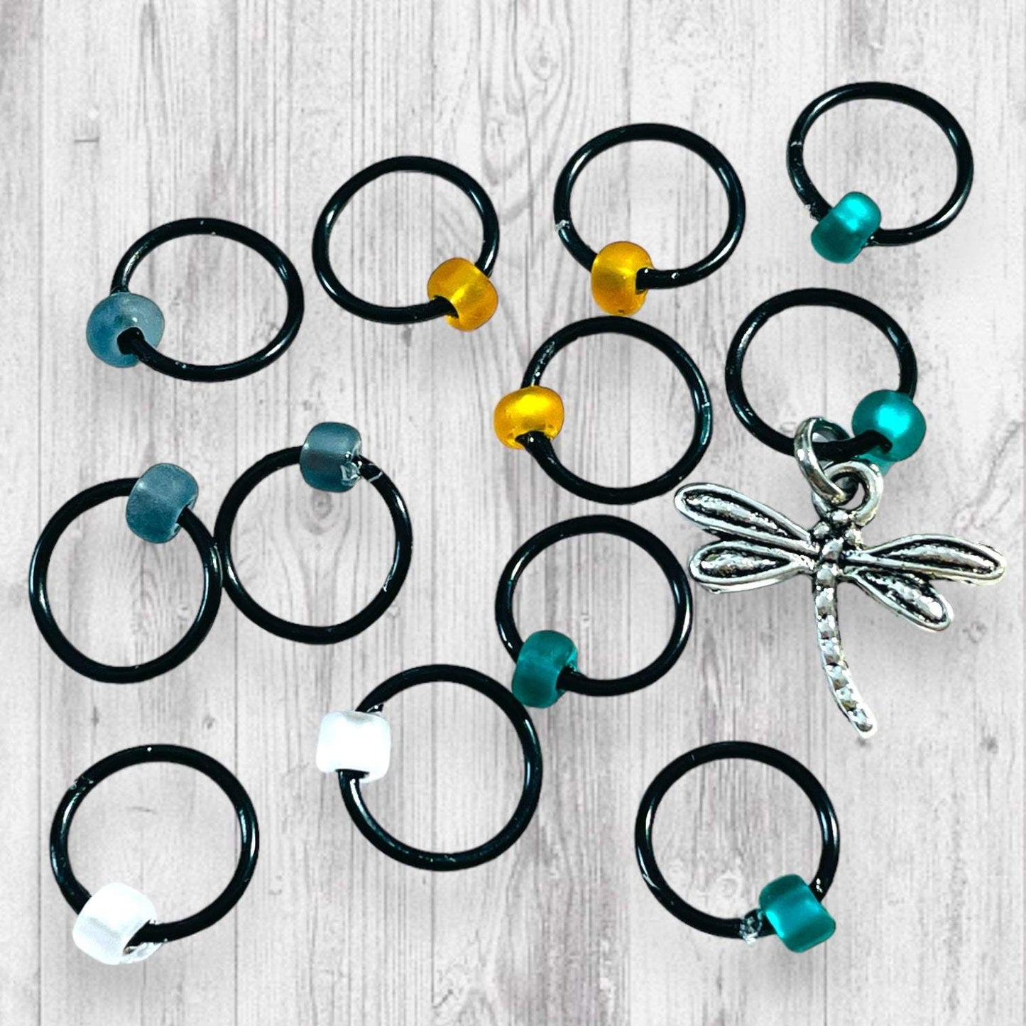 Sassenach Dragonfly and Knot Progress and Stitch Markers - AdoreKnit