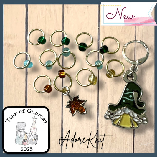 2025 Gnomeleaf Gathering Gnorah Progress & Stitch Marker Sets for Imagined Landscapes