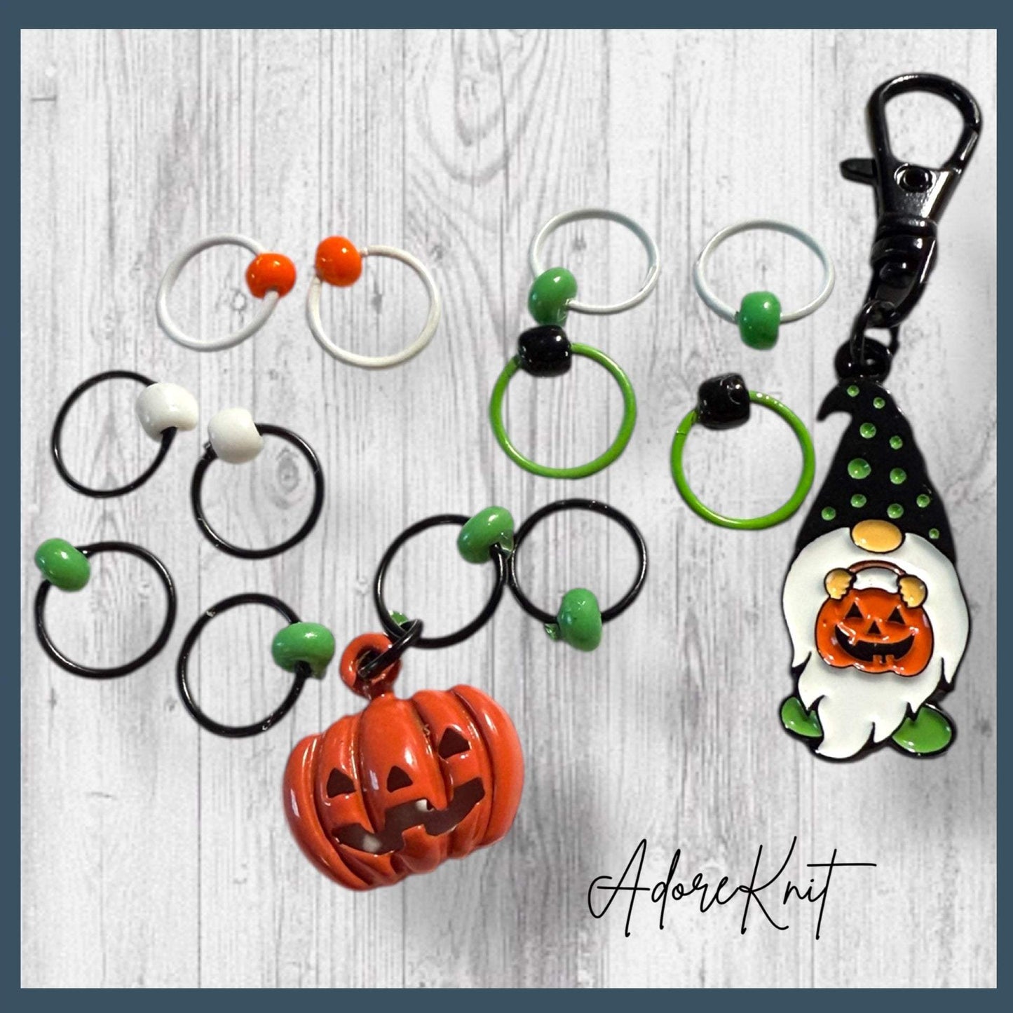 Trick or Treat Gnome Progress and Stitch Markers