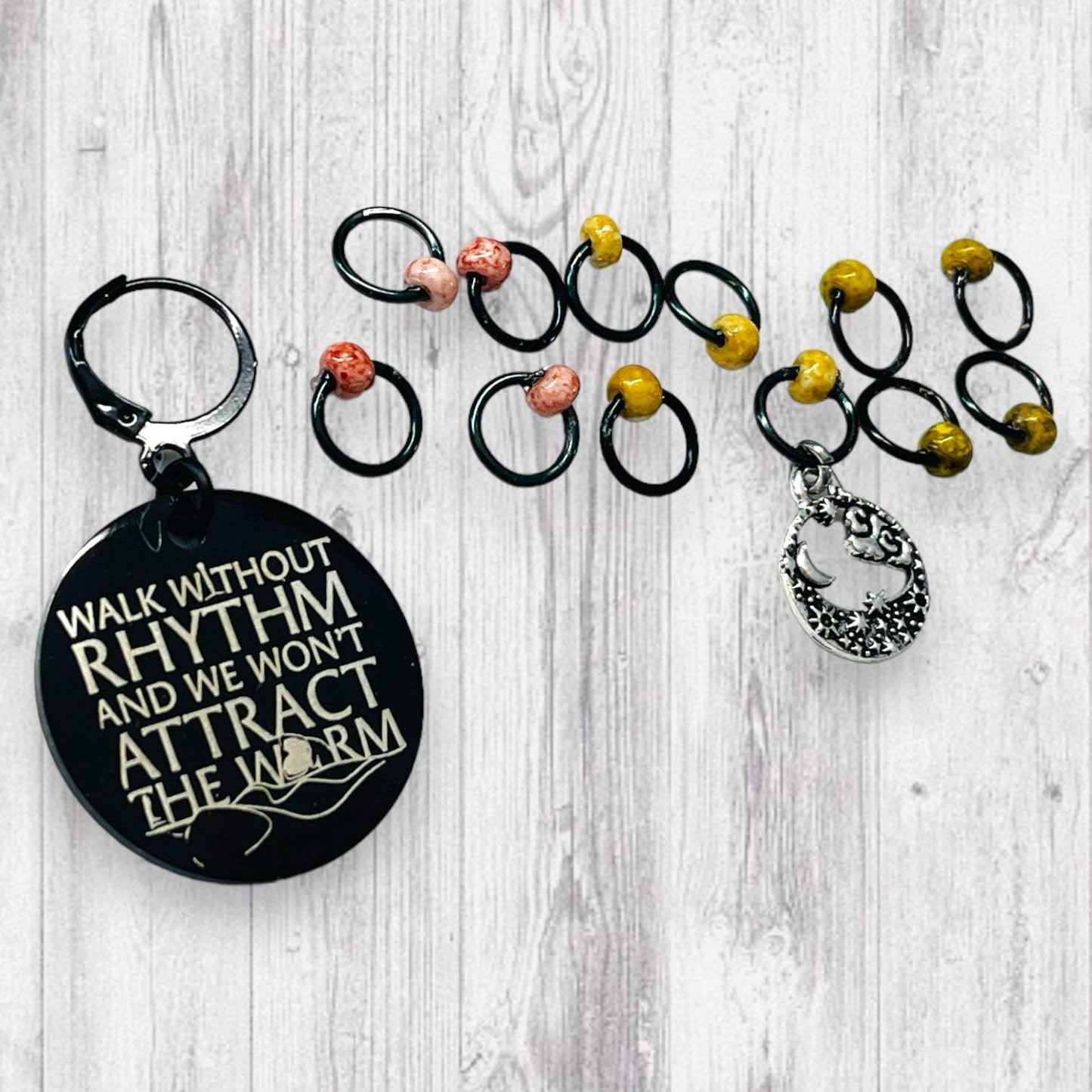 Walk Without Rhythm Progress and Stitch Markers - AdoreKnit
