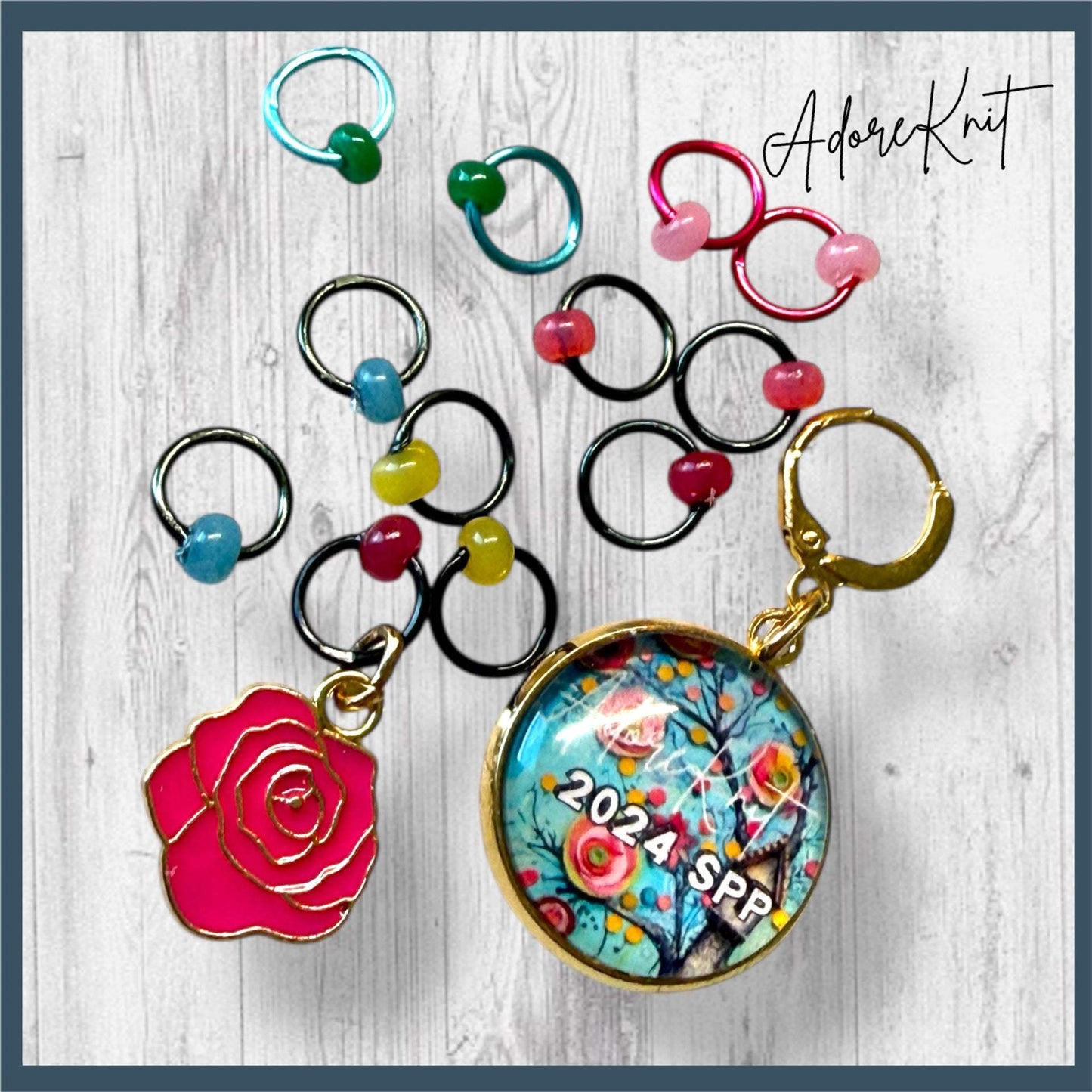 2025 Exclusive Splash Pad Party Cottage Blooms Collection Progress and Stitch Marker Set