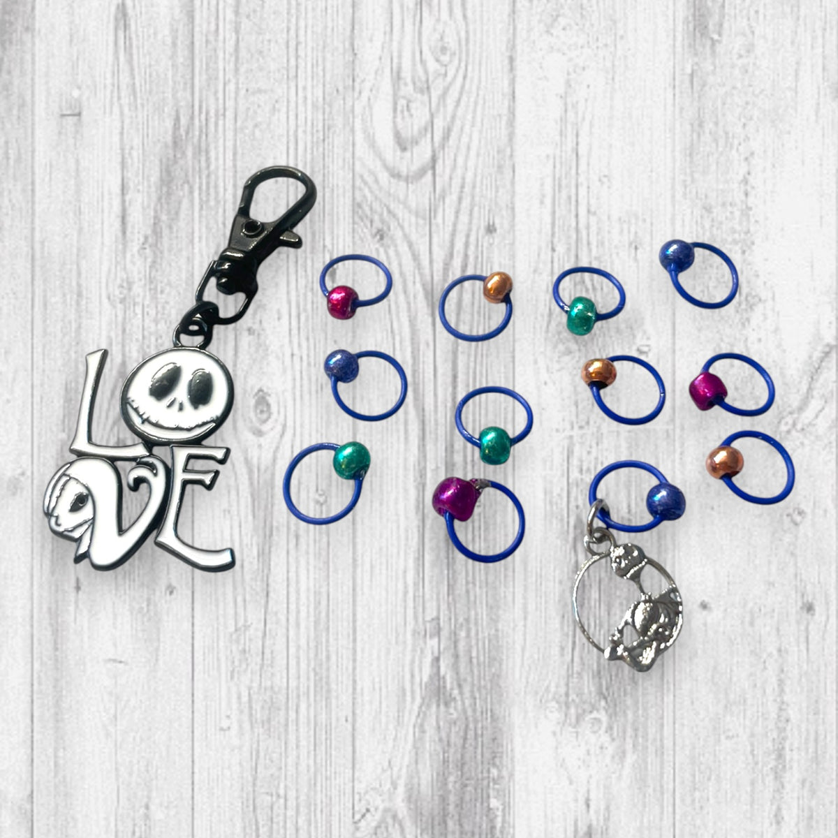Love Never Dies Progress and Stitch Markers Nightmare Before Christmas