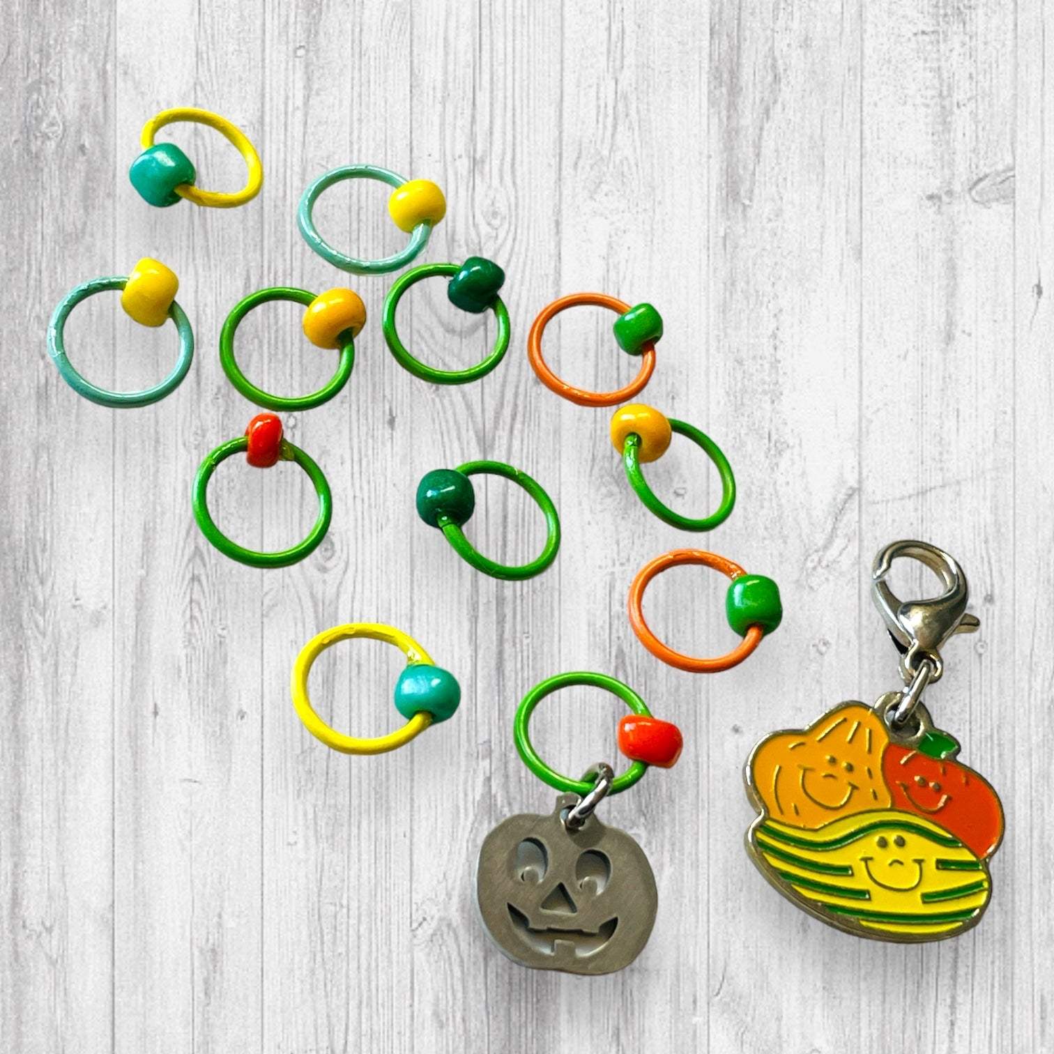 Decorative Gourd Season Progress and Stitch Markers - AdoreKnit