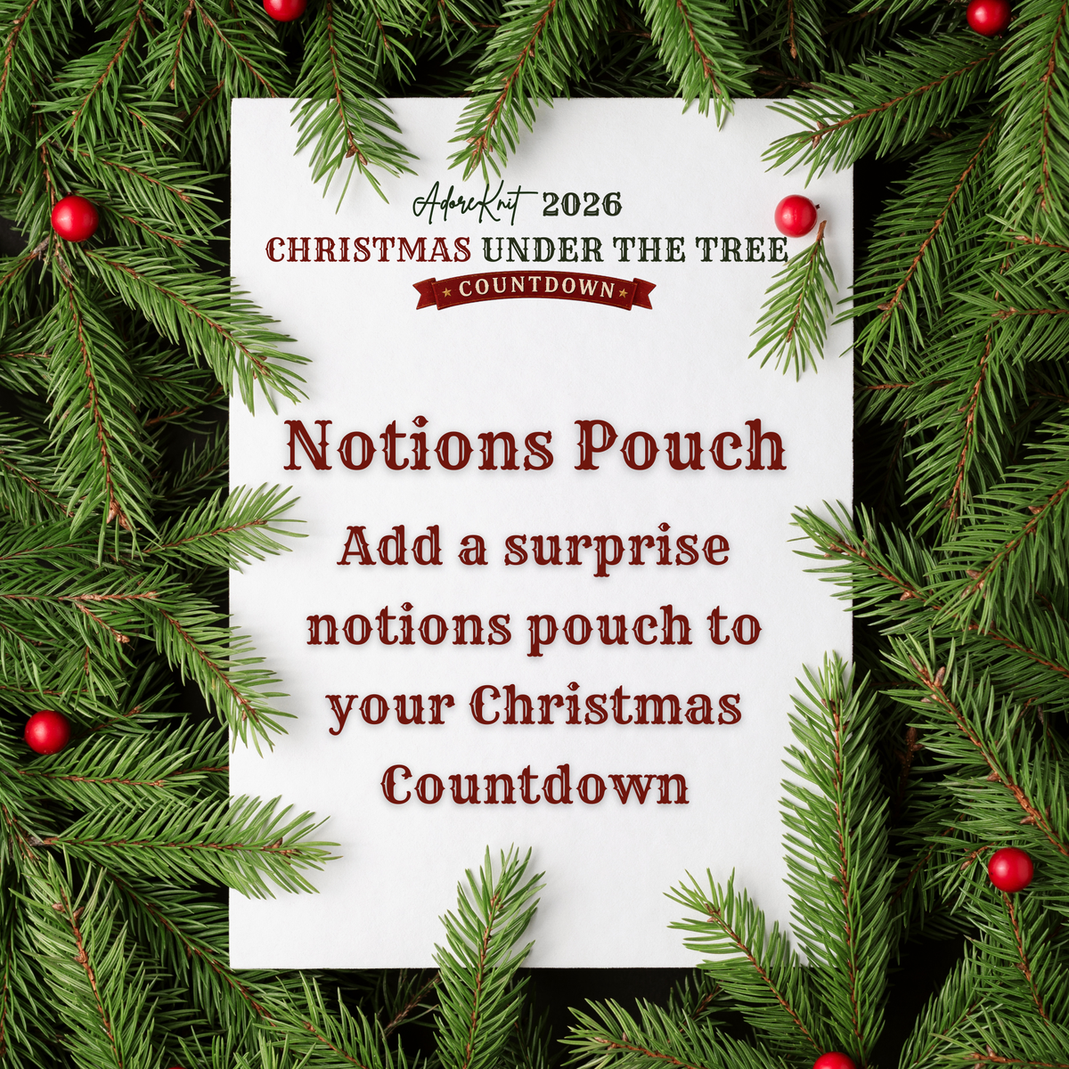 2026 Christmas Under the Tree Countdown | Christmas Stitch Marker Advent | AdoreKnit