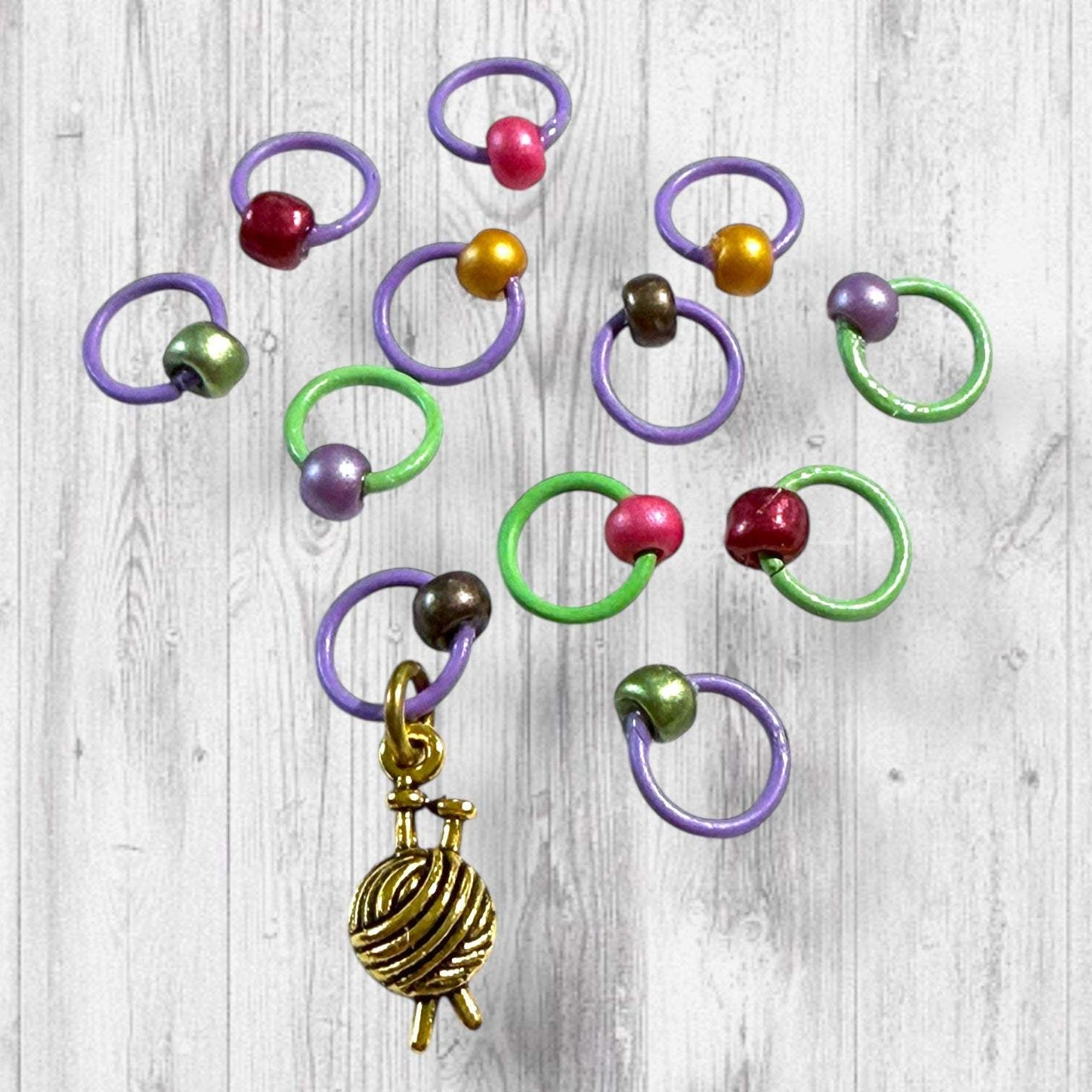 Cat Yarnival in the Yard Progress and Stitch Markers