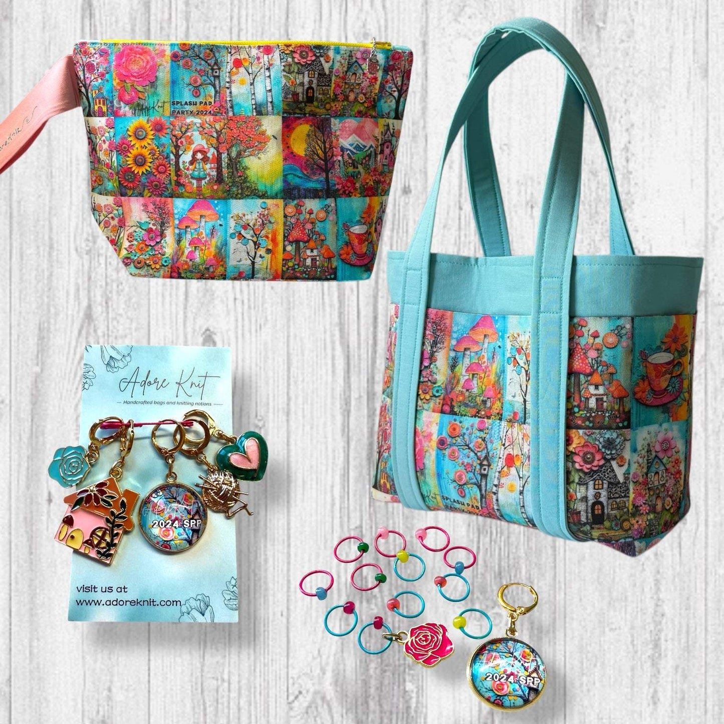 2025 Exclusive Splash Pad Party Cottage Blooms Collection Carry All Project Bag