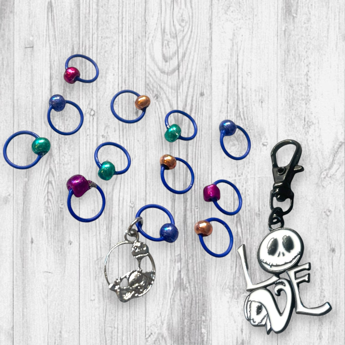 Love Never Dies Progress and Stitch Markers Nightmare Before Christmas