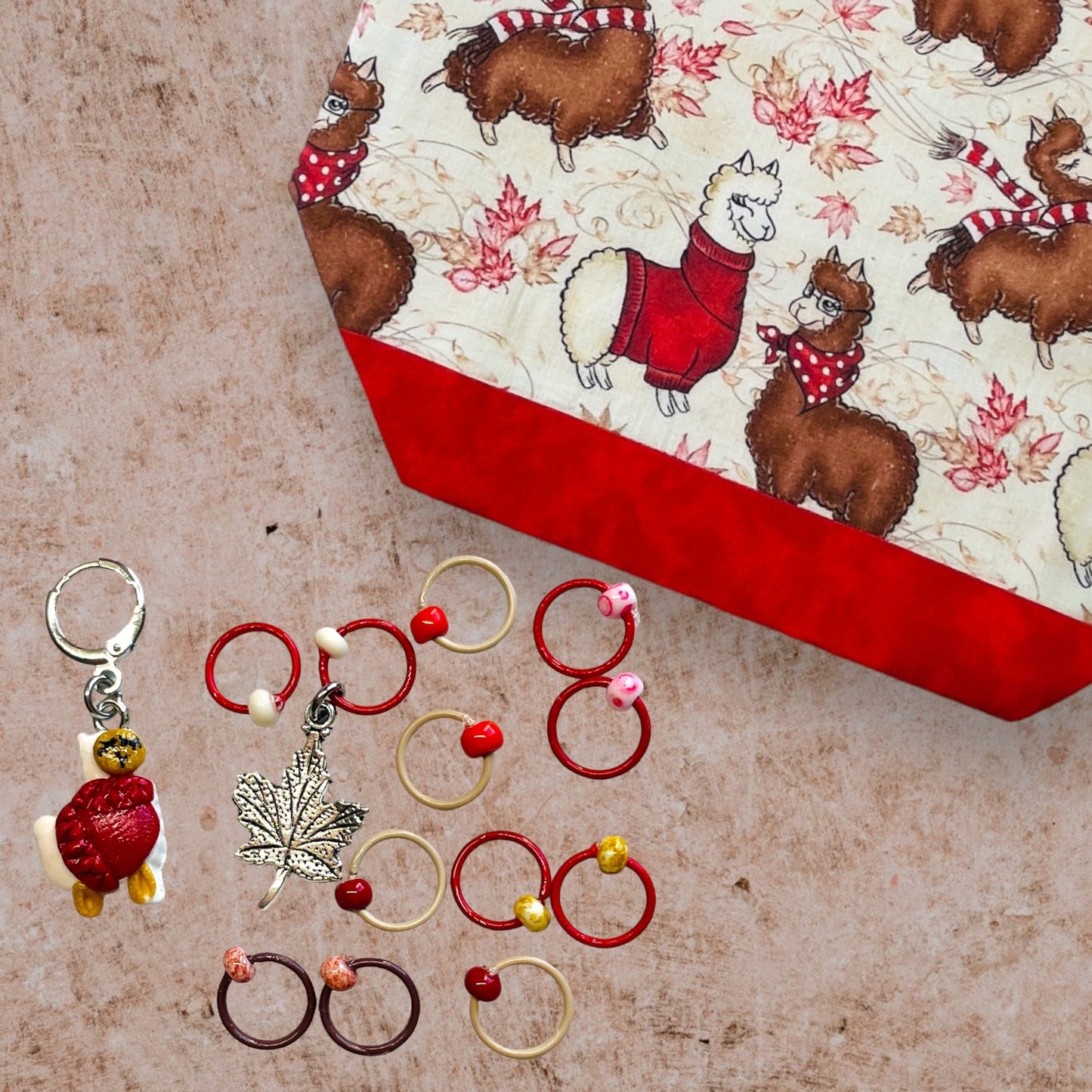 Alpacas in Scarves or Sweaters Progress and Stitch Markers - AdoreKnit