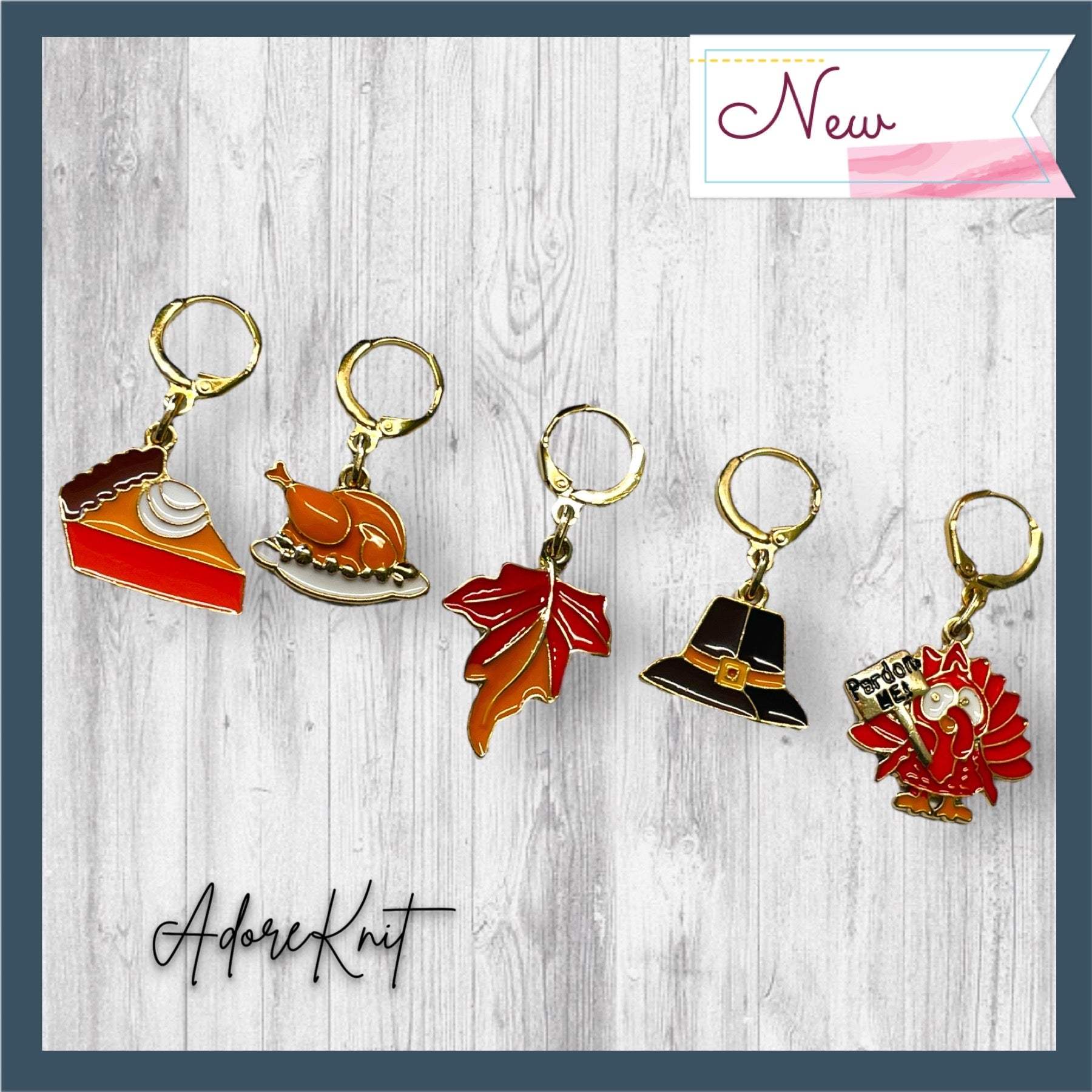 Pardon Me! Thanksgiving Progress Marker Set Pumpkin Pie - AdoreKnit