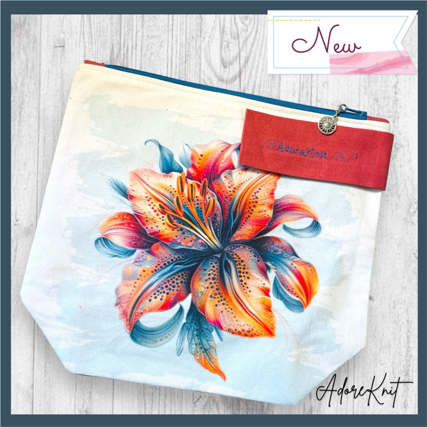 Stargazer Lily Project Bag - AdoreKnit