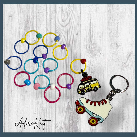 Roller Rink Memories and Pineapple Pizza Progress and Stitch Markers