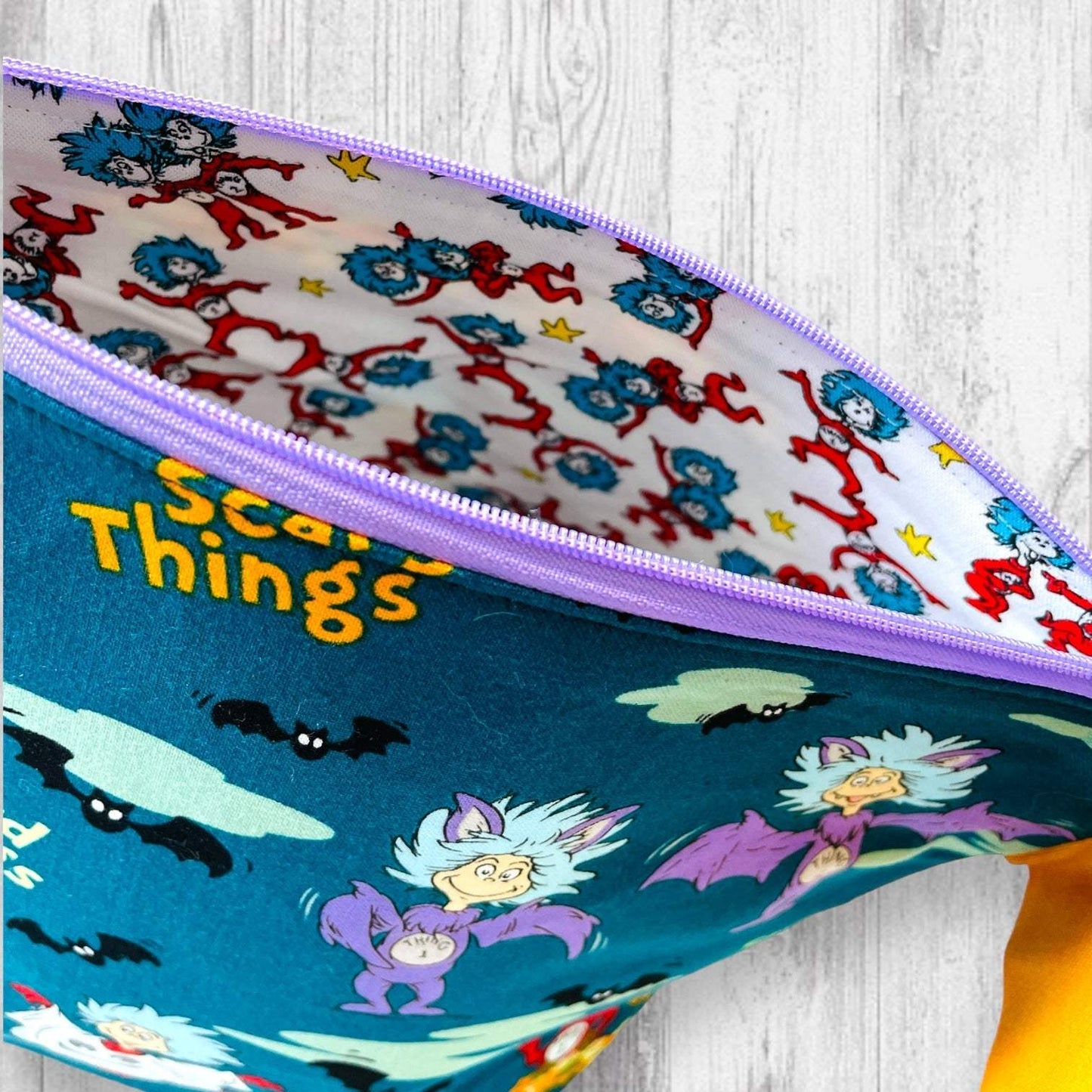Dr. Seuss Things Project BagAdoreKnitDr. Seuss Things Project Bag! Part of our 2024 Dr. Seuss inspired collection, this is the first of two project bag designs available. Check out the other bag and alSeuss Things Project Bag