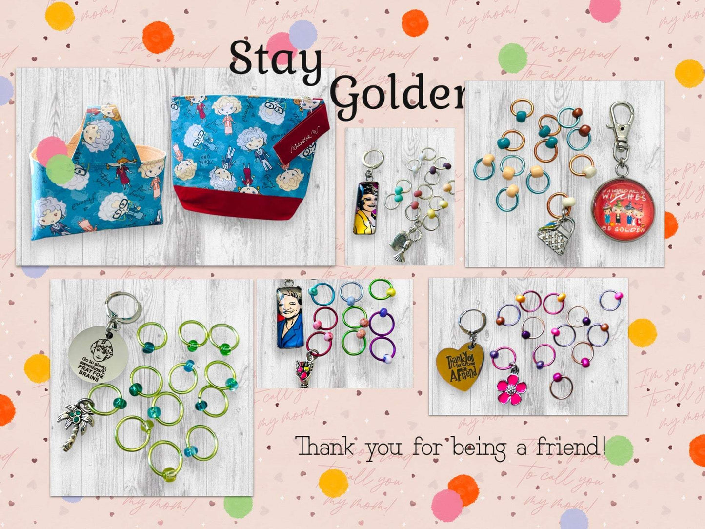Thank You For Being A Colorful Friend Progress and Stitch Markers